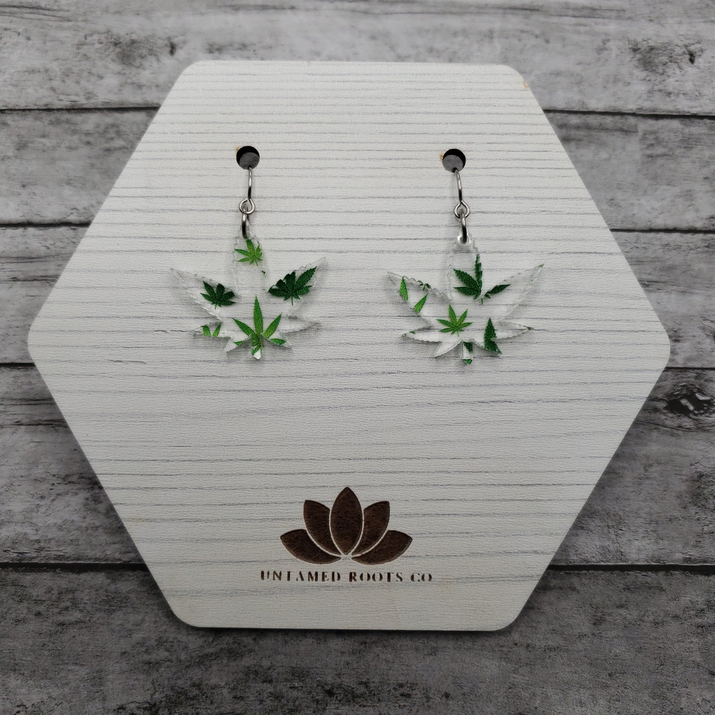 Marijuana Leaf Print Earrings