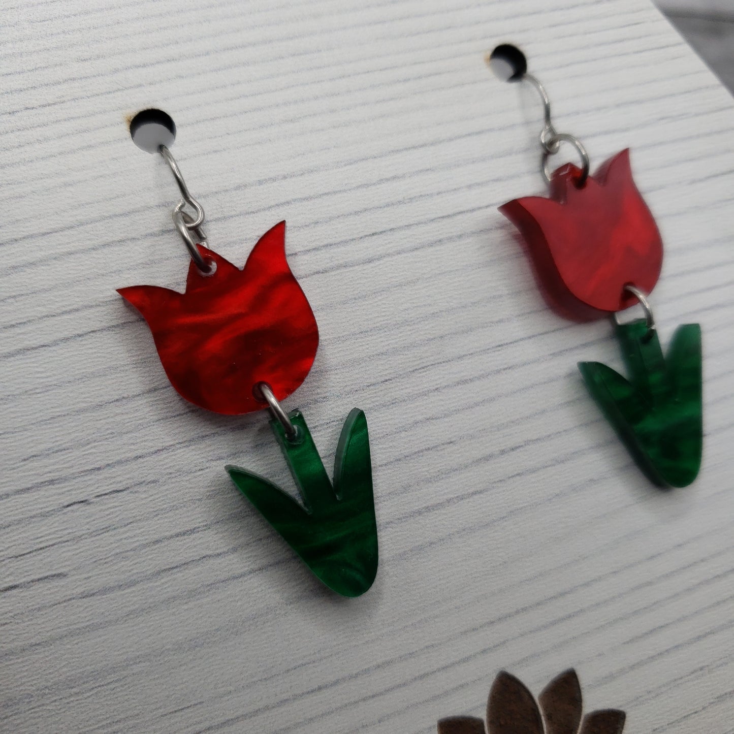 Red Tulip Earrings