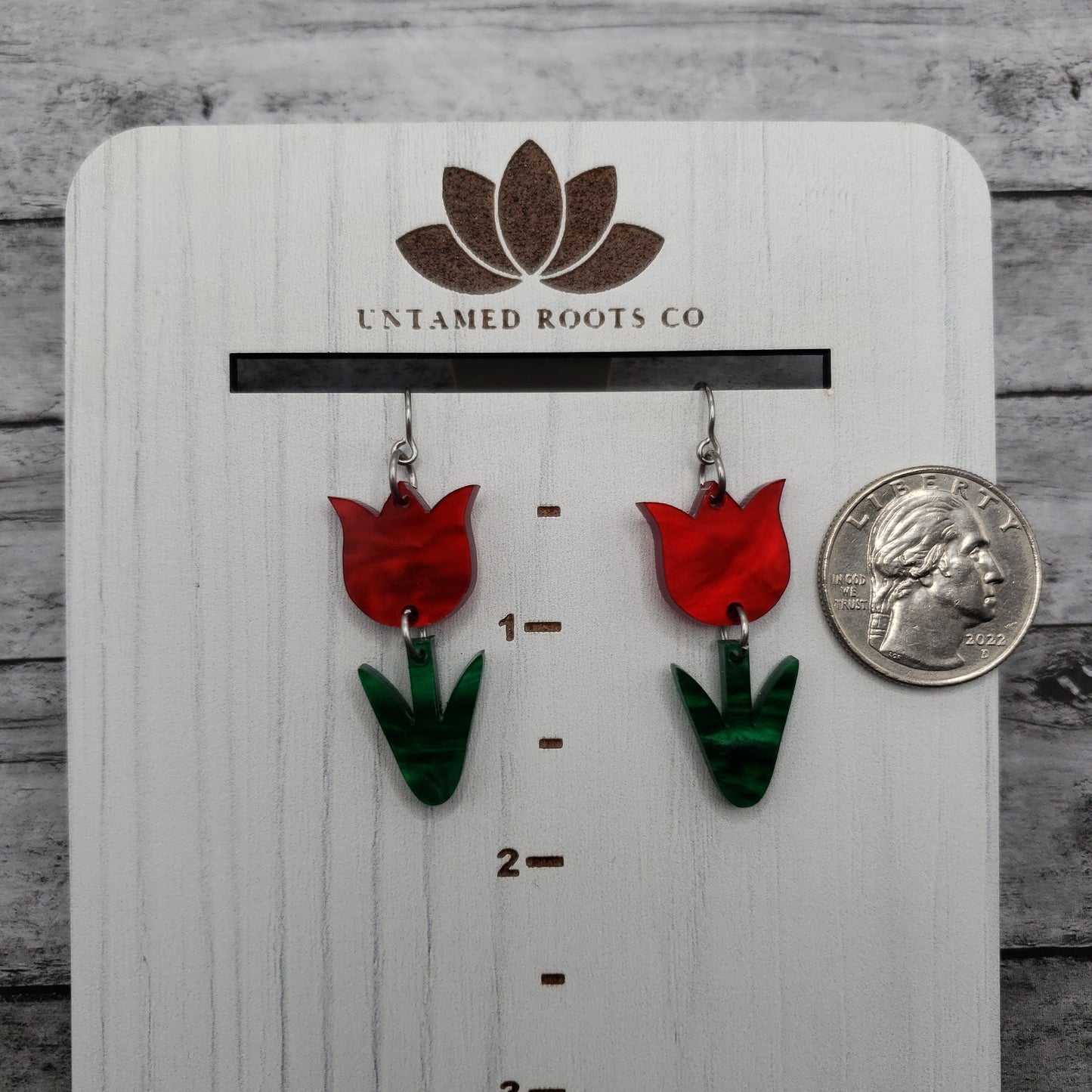 Red Tulip Earrings