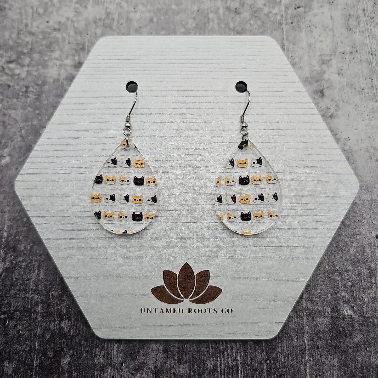 Cat Head Print Earrings (8 styles)