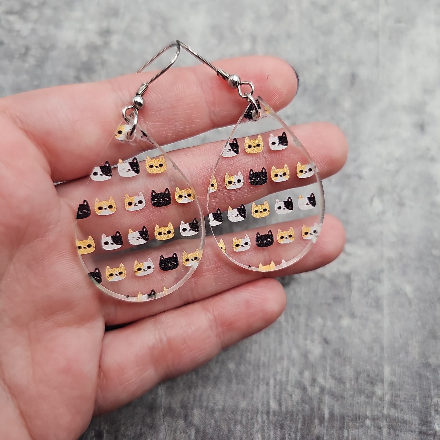 Cat Head Print Earrings (8 styles)
