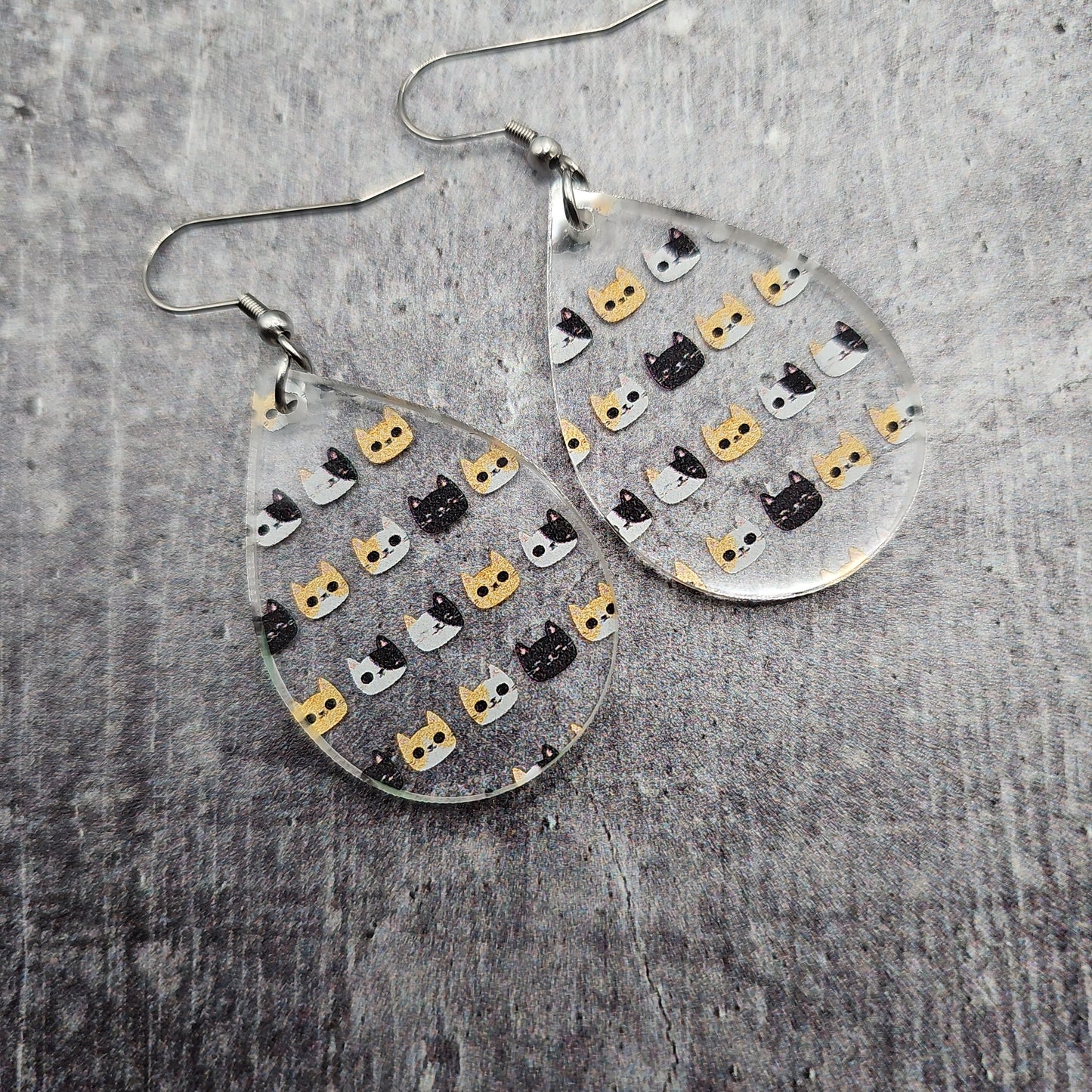 Cat Head Print Earrings (8 styles)