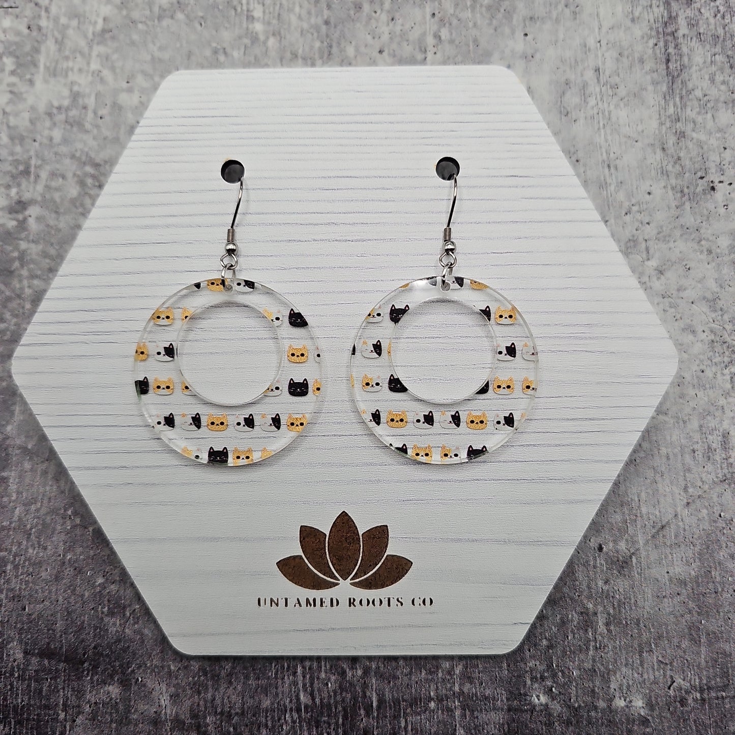 Cat Head Print Earrings (8 styles)