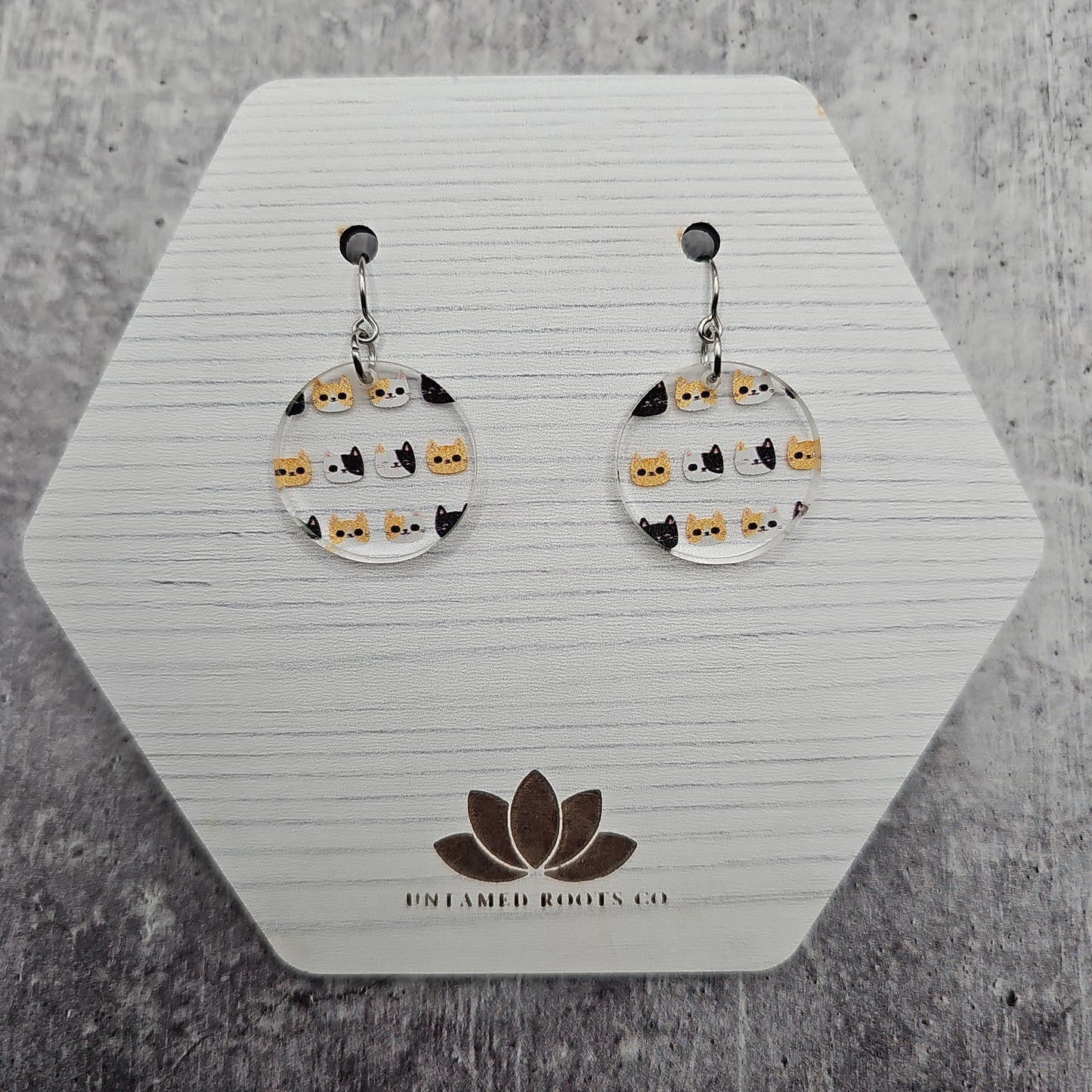 Cat Head Print Earrings (8 styles)