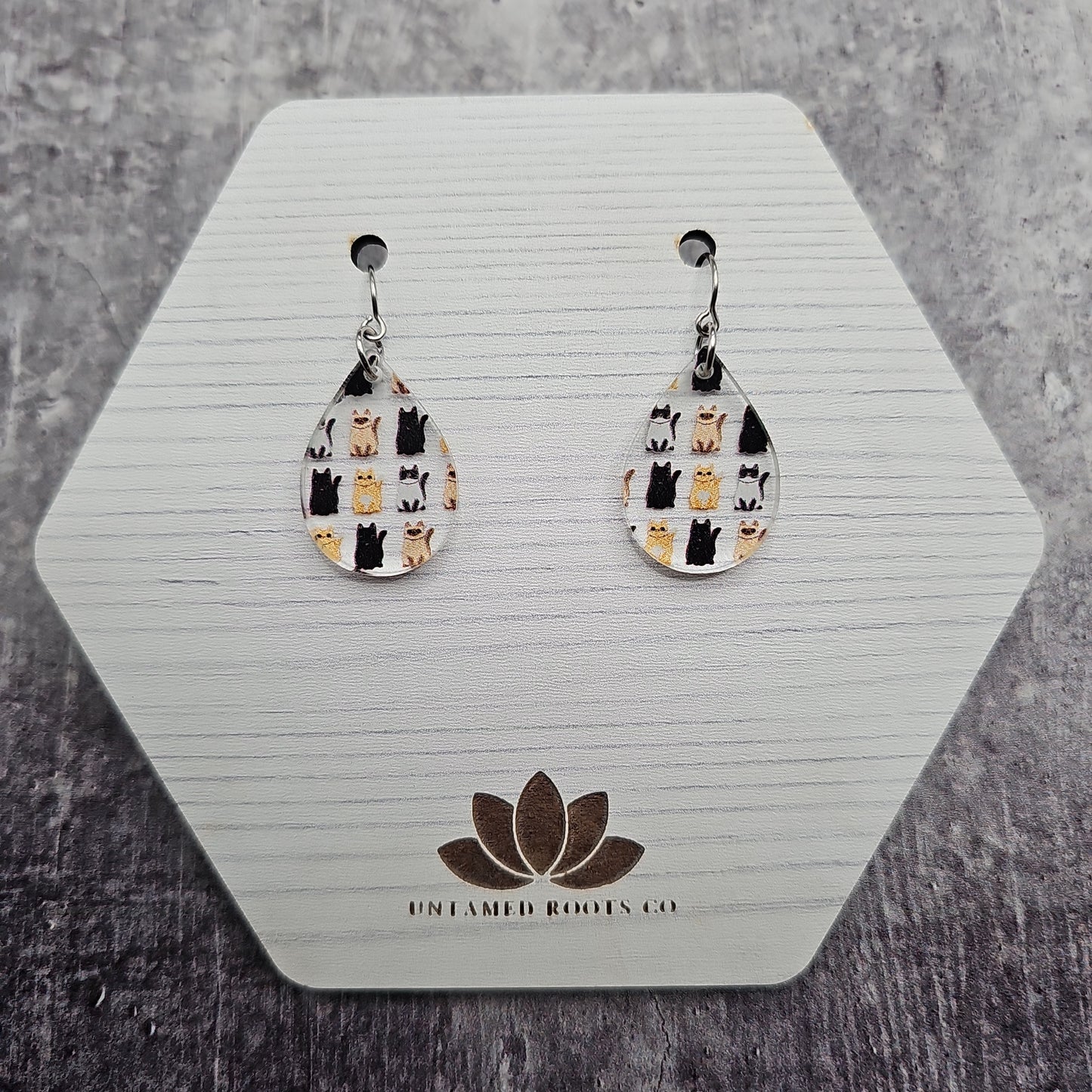 Cat Body Print Earrings (8 styles)