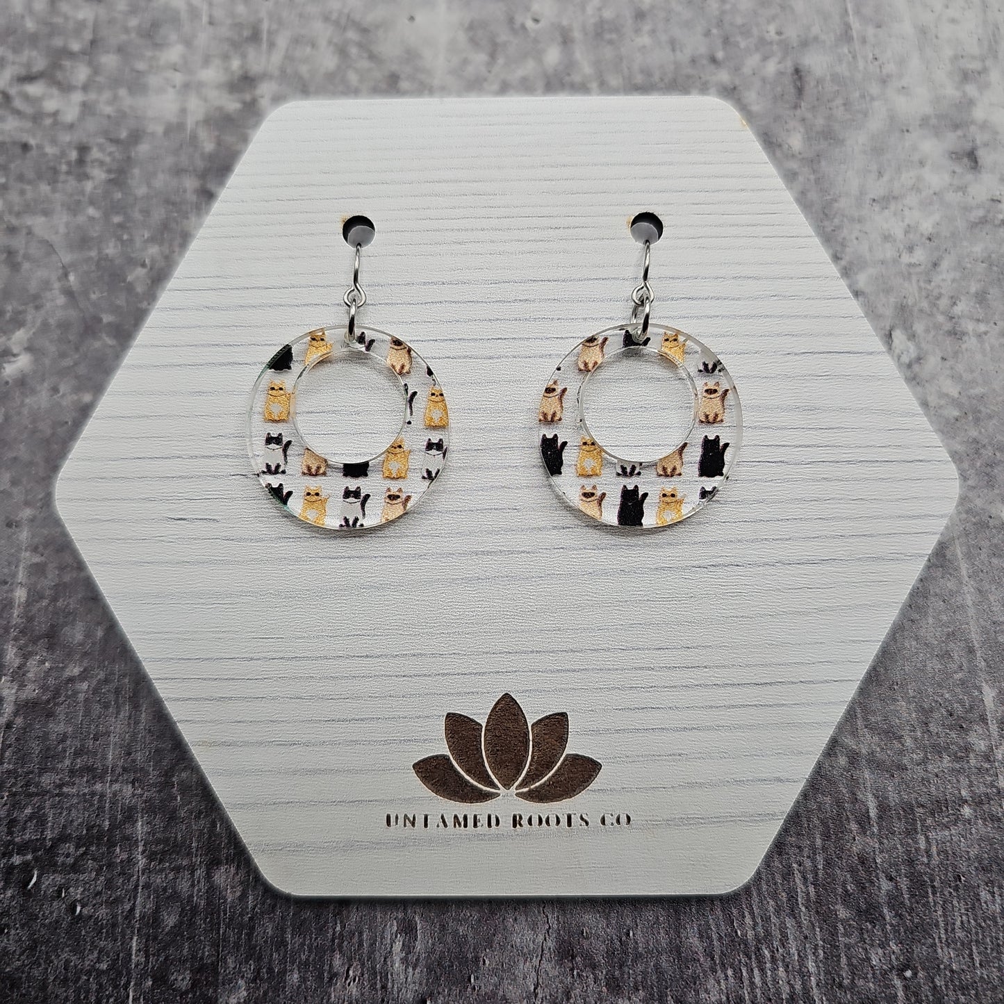 Cat Body Print Earrings (8 styles)