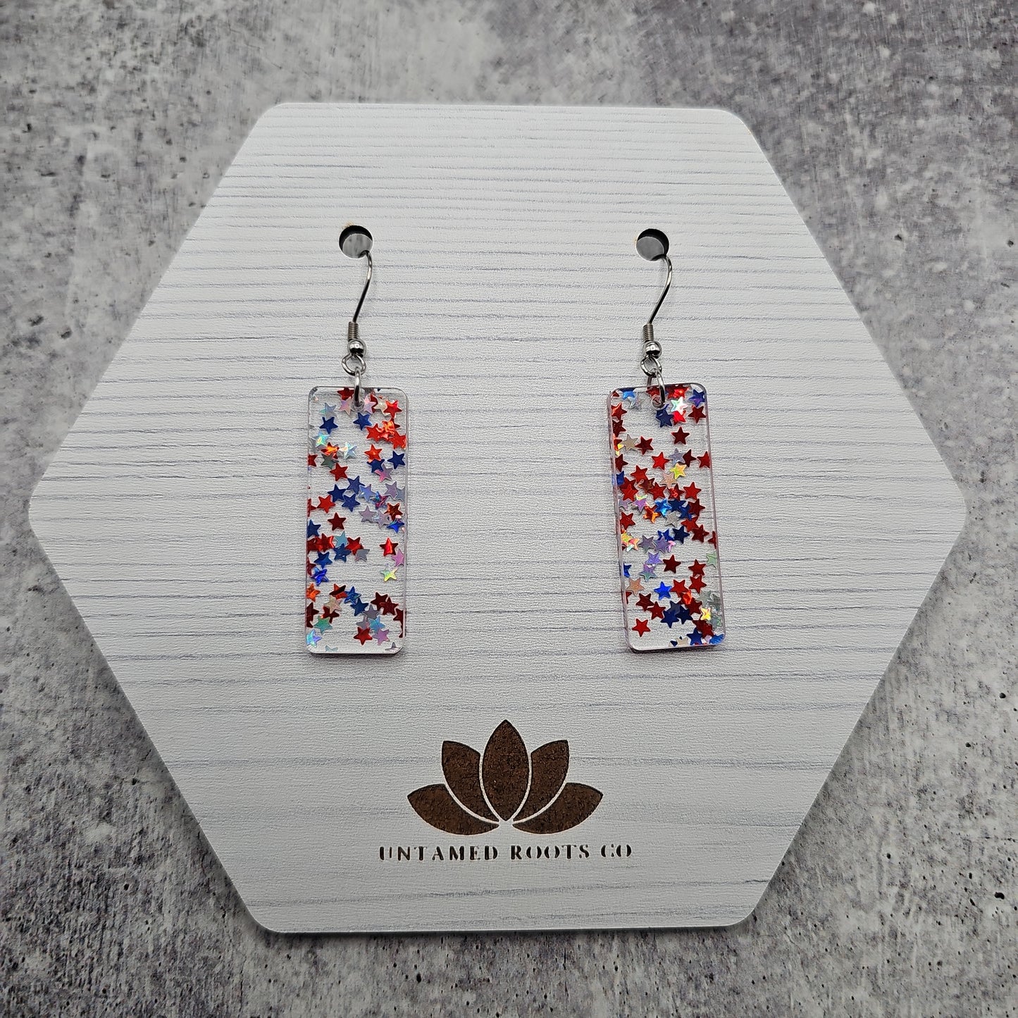 Red, White, & Blue Iridescent Star Earrings (8 styles)