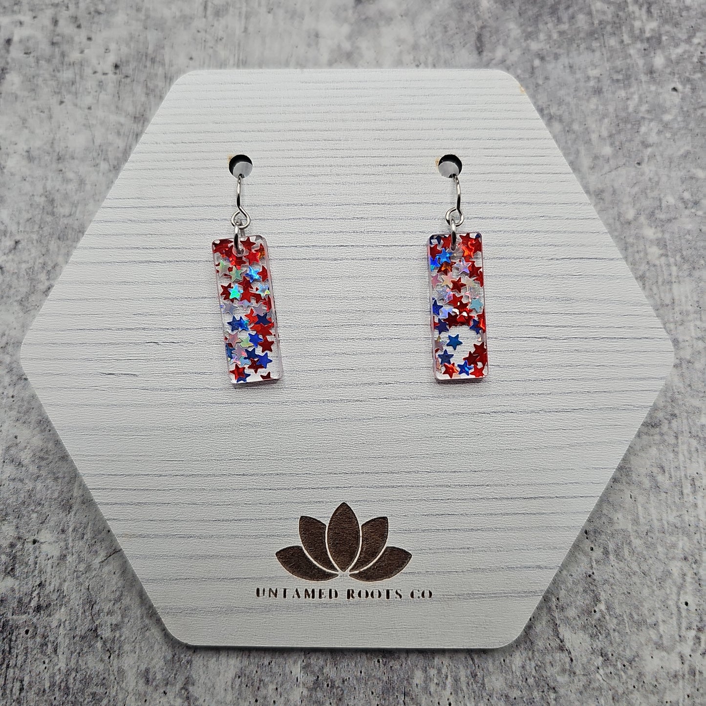 Red, White, & Blue Iridescent Star Earrings (8 styles)