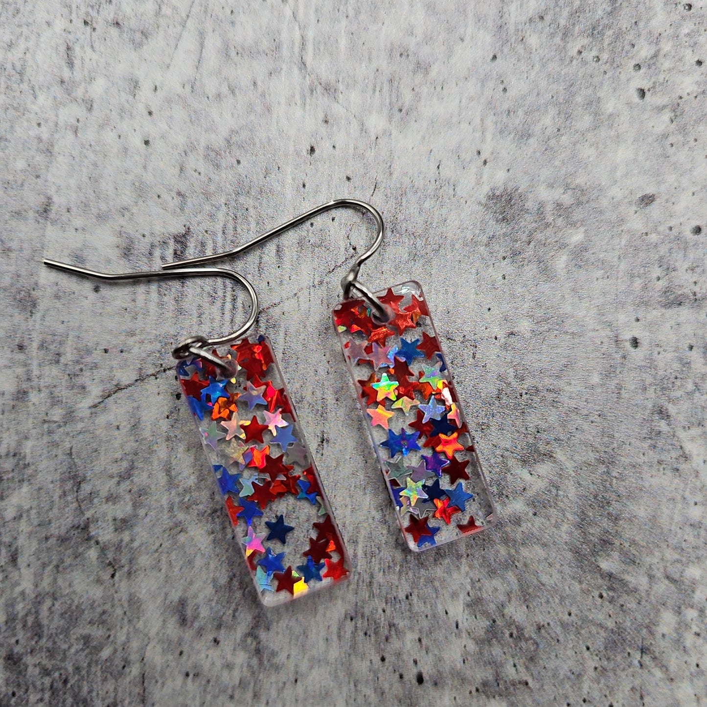 Red, White, & Blue Iridescent Star Earrings (8 styles)