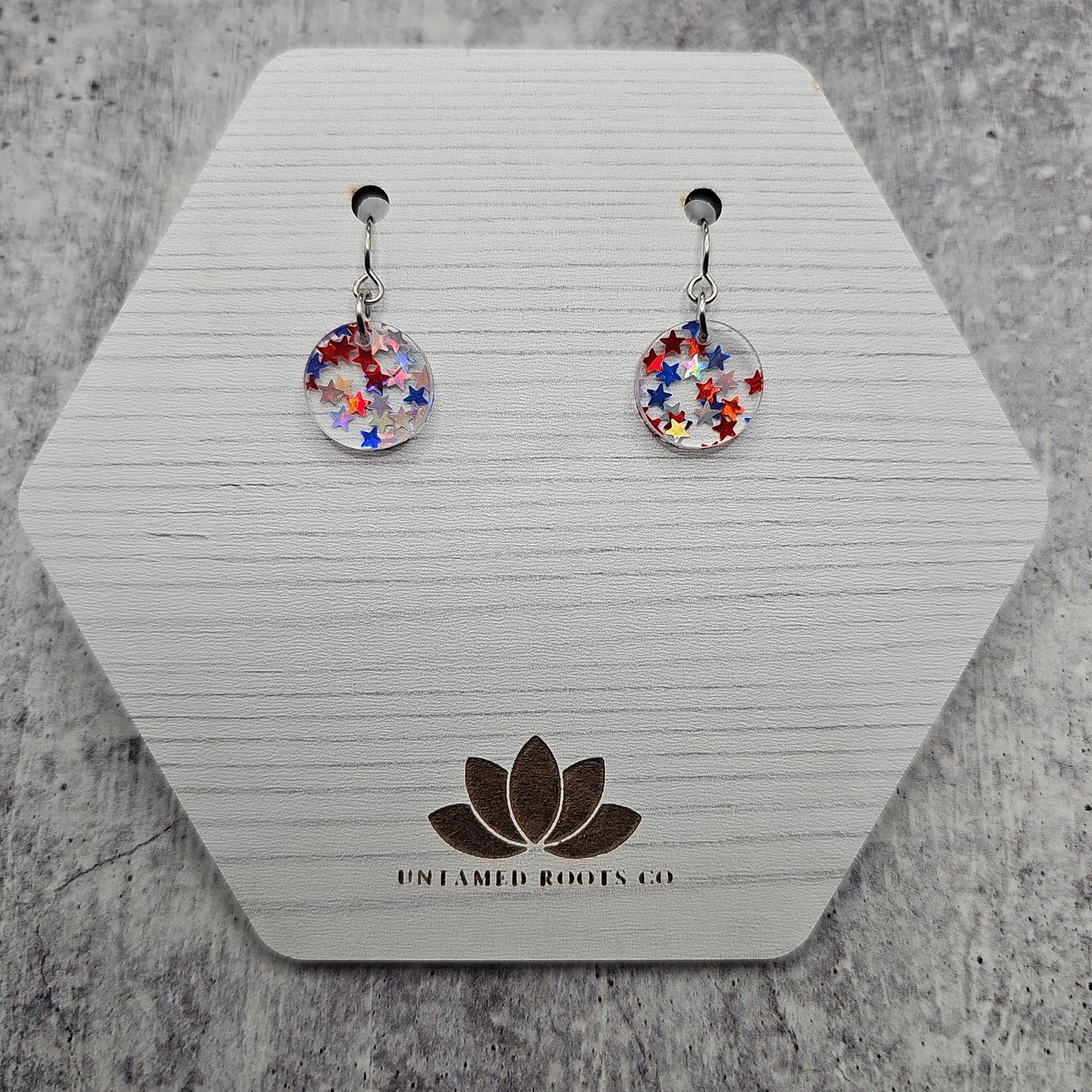 Red, White, & Blue Iridescent Star Earrings (8 styles)