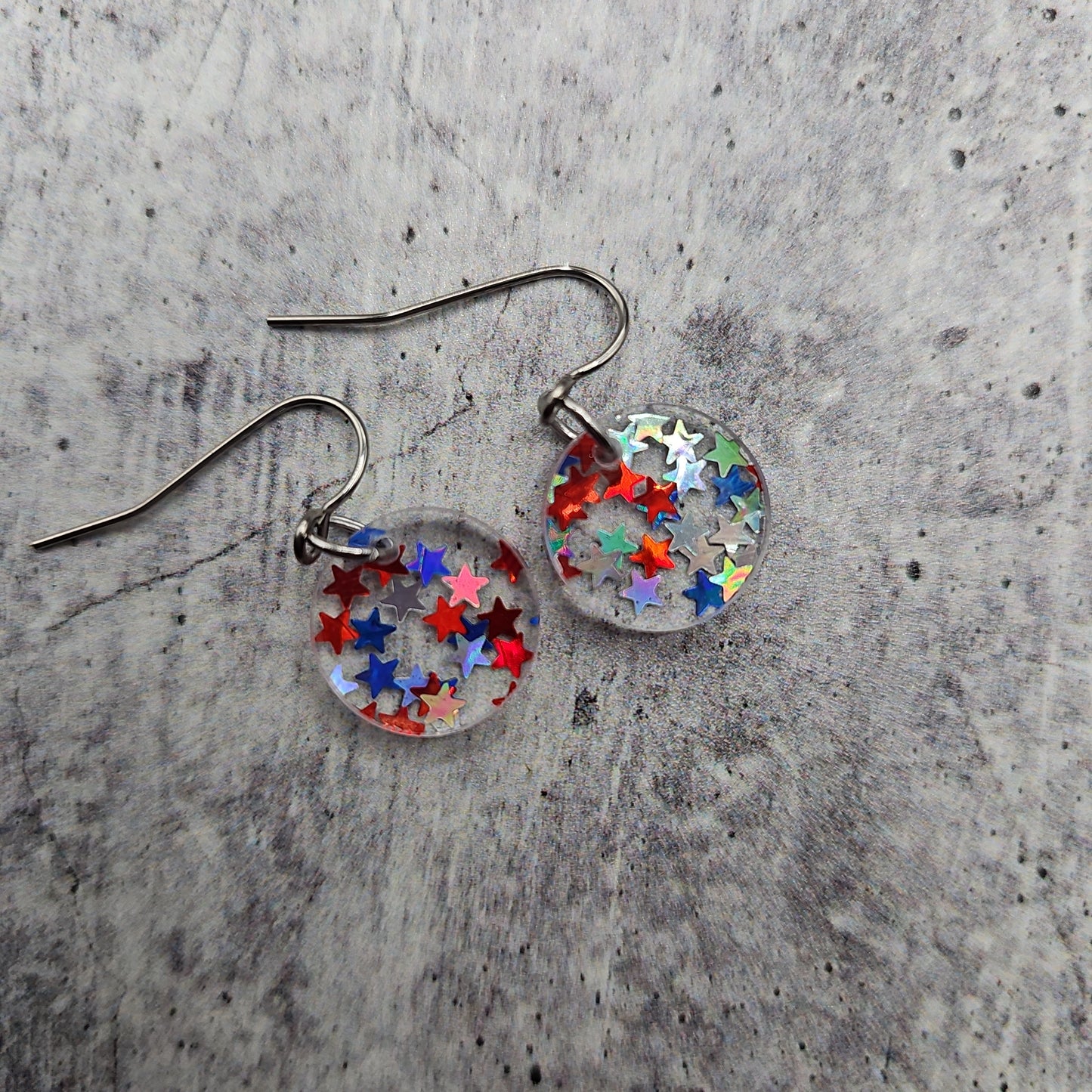 Red, White, & Blue Iridescent Star Earrings (8 styles)