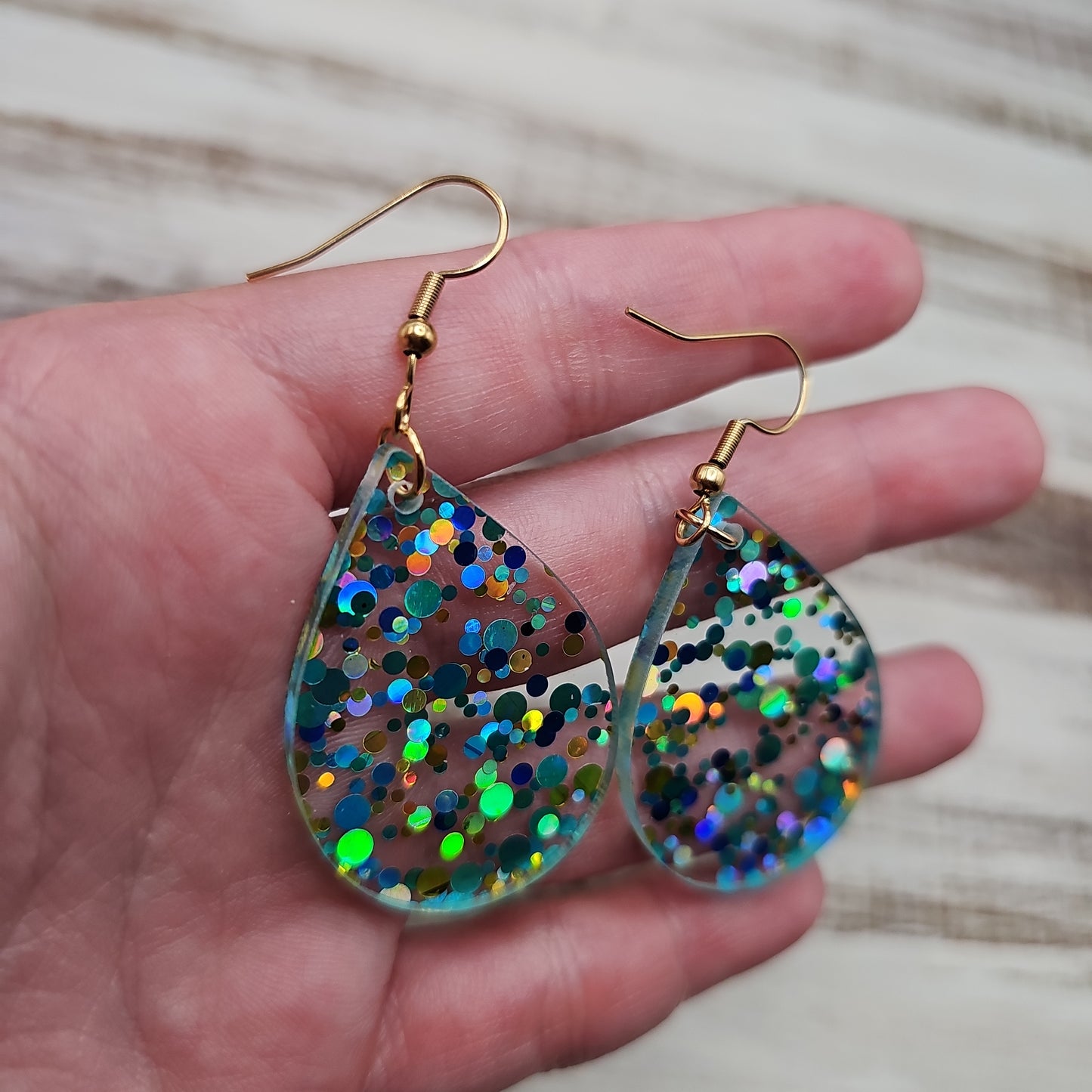 Teal and Gold Polka Dot Earrings (8 styles)
