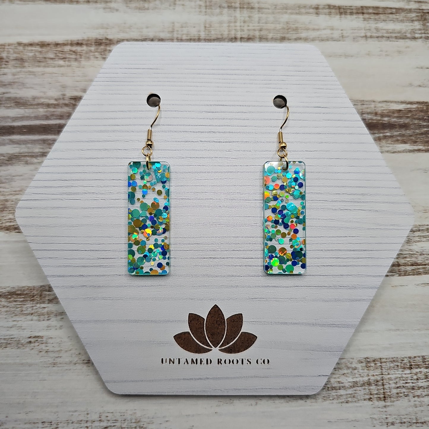 Teal and Gold Polka Dot Earrings (8 styles)