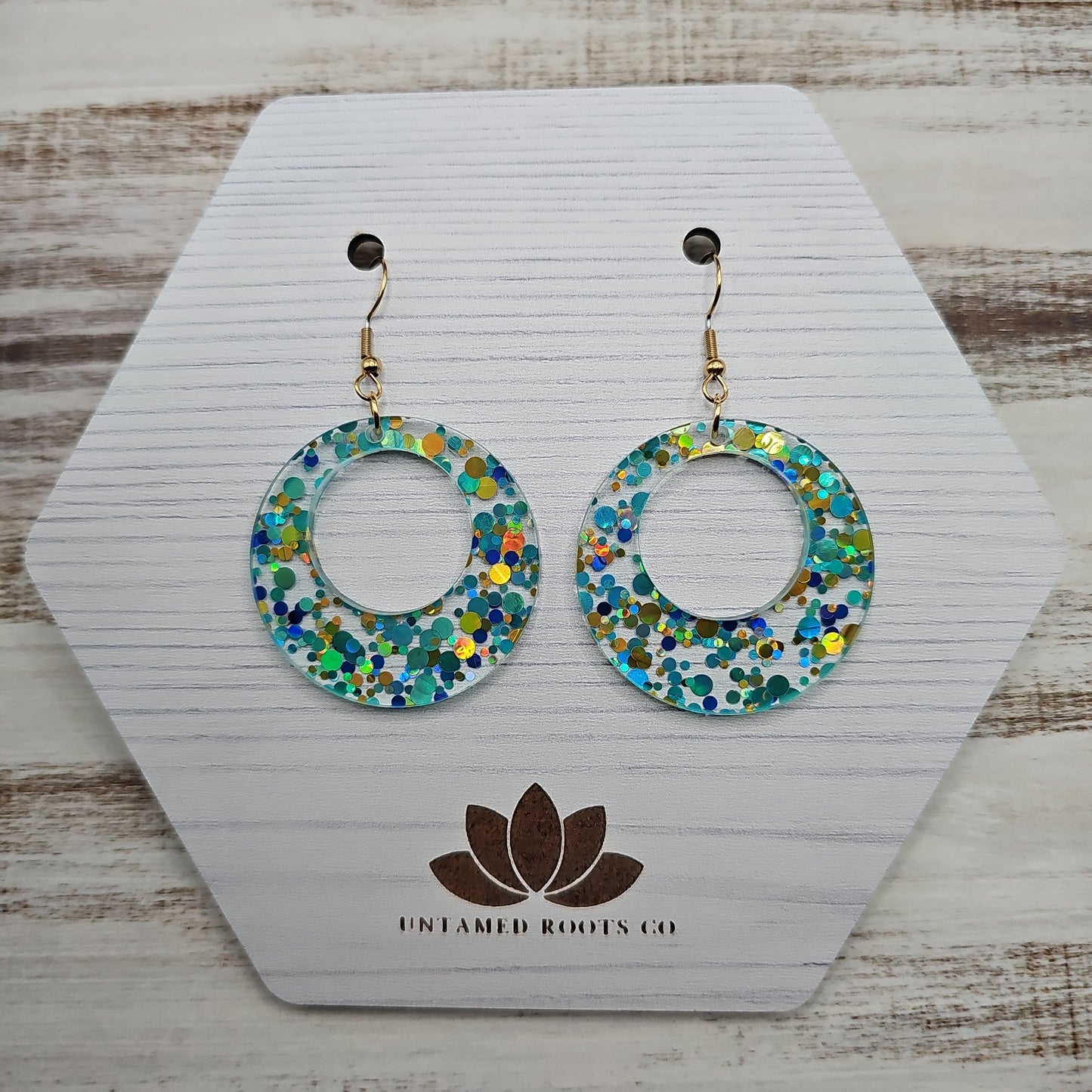 Teal and Gold Polka Dot Earrings (8 styles)