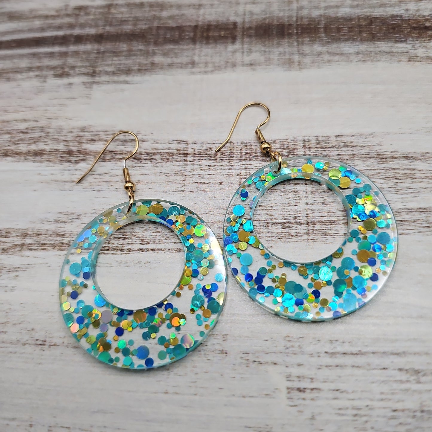 Teal and Gold Polka Dot Earrings (8 styles)