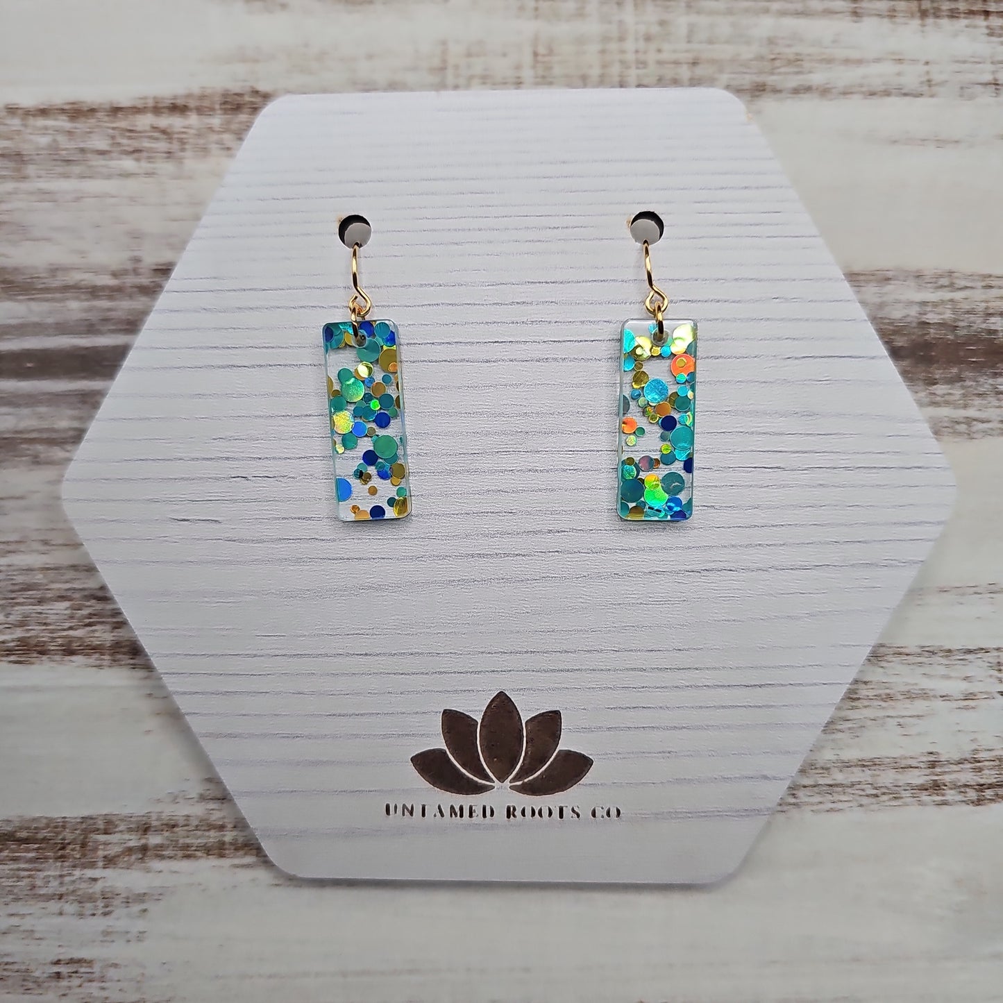 Teal and Gold Polka Dot Earrings (8 styles)