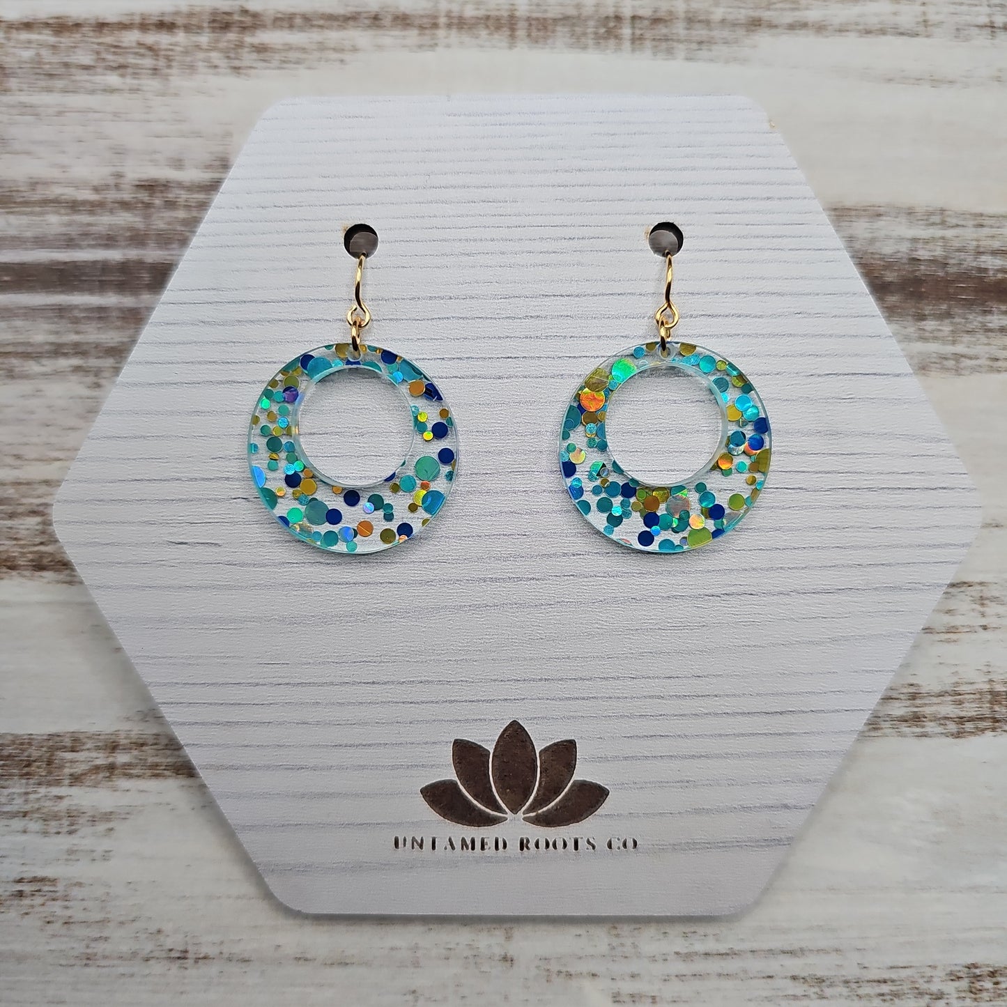 Teal and Gold Polka Dot Earrings (8 styles)