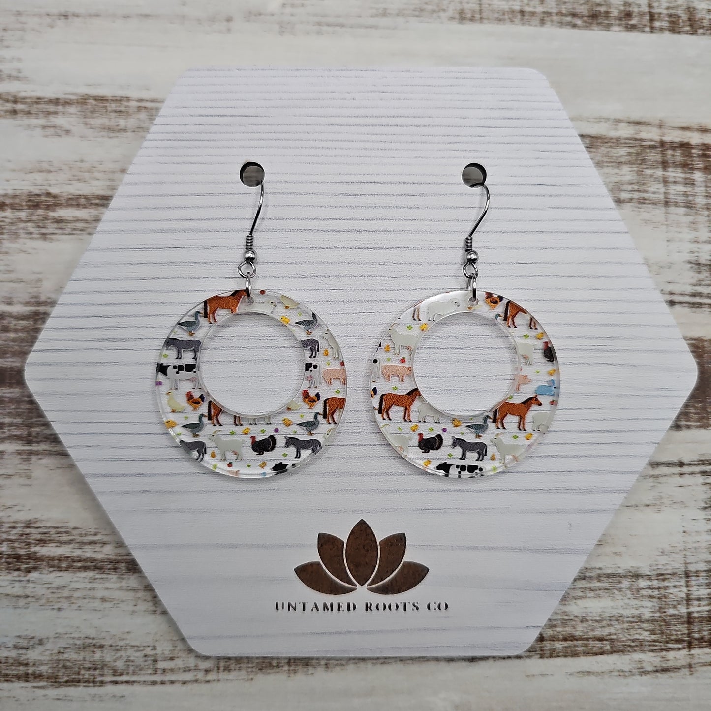 Farm Animal Print Earrings (8 styles)