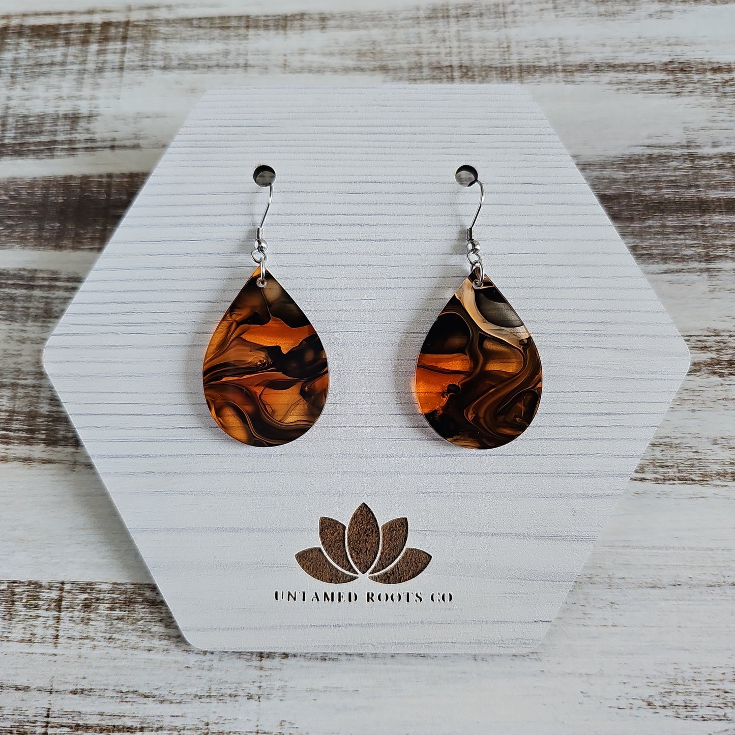 Orange & Black Swirl Earrings (8 styles)