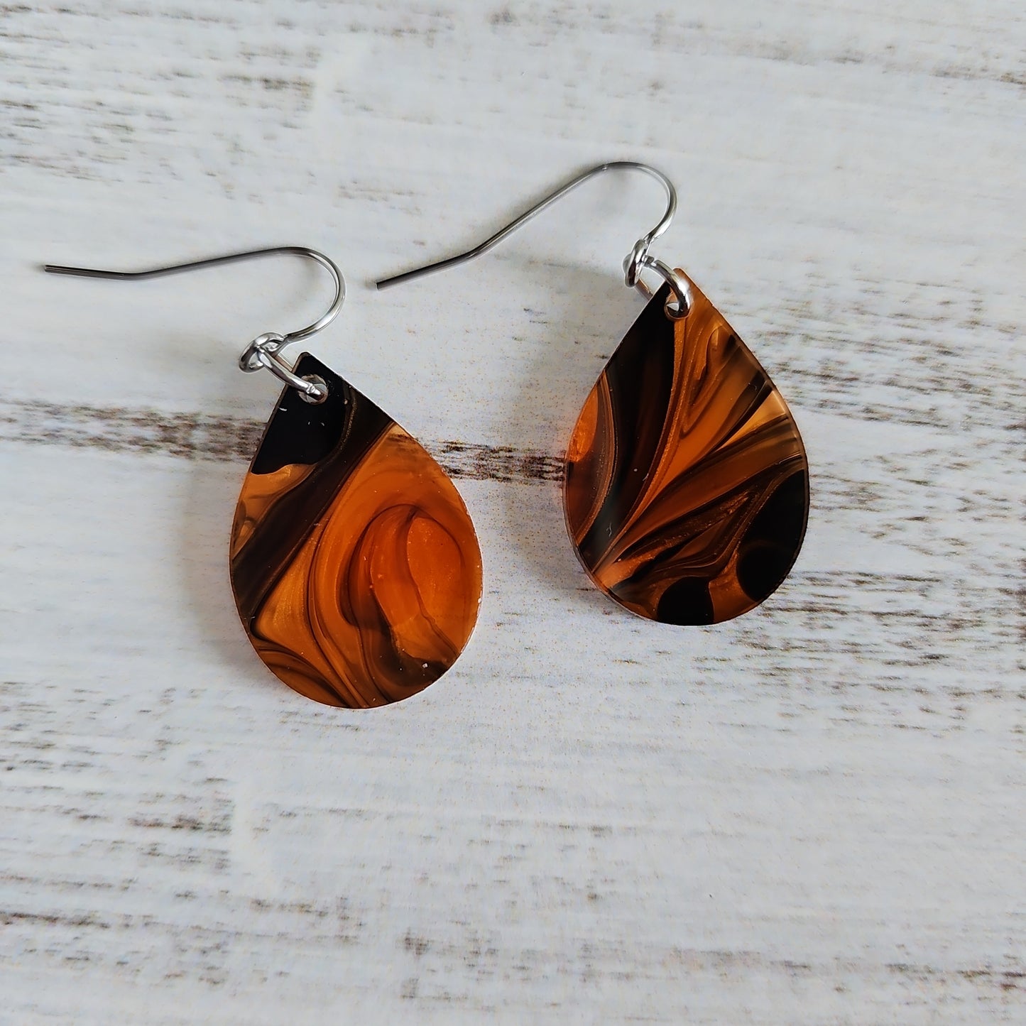 Orange & Black Swirl Earrings (8 styles)