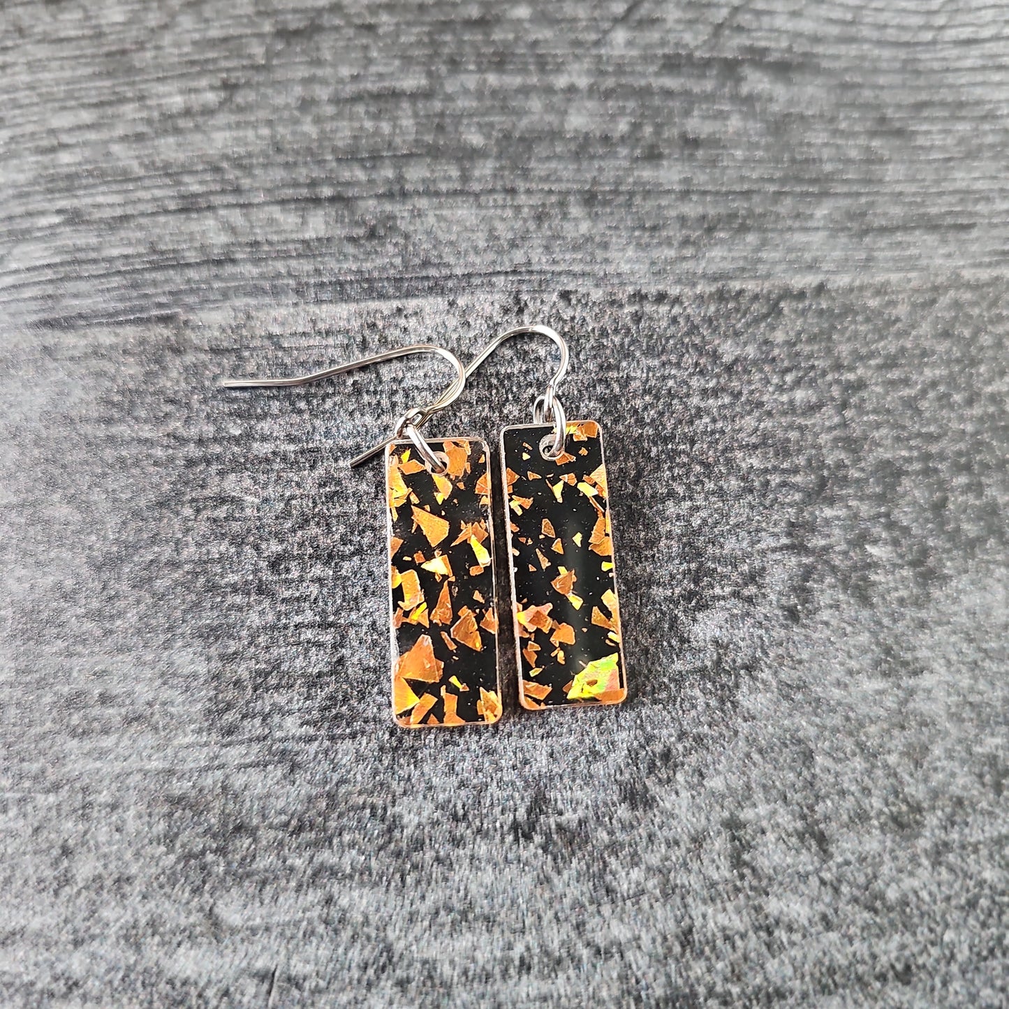 Black & Orange Chunky Glitter Earrings (8 styles)