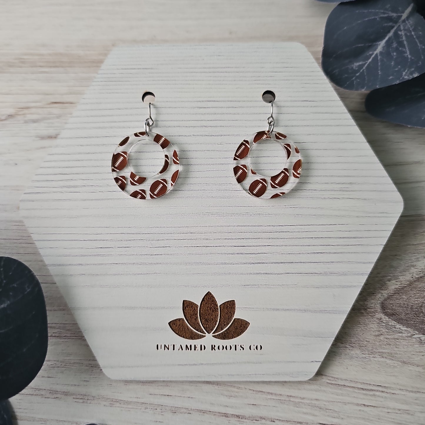 Football Print Earrings (8 styles)