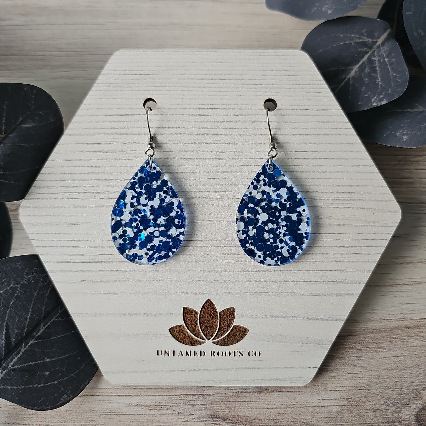 Blue & White Polka Dot Earrings (8 styles)