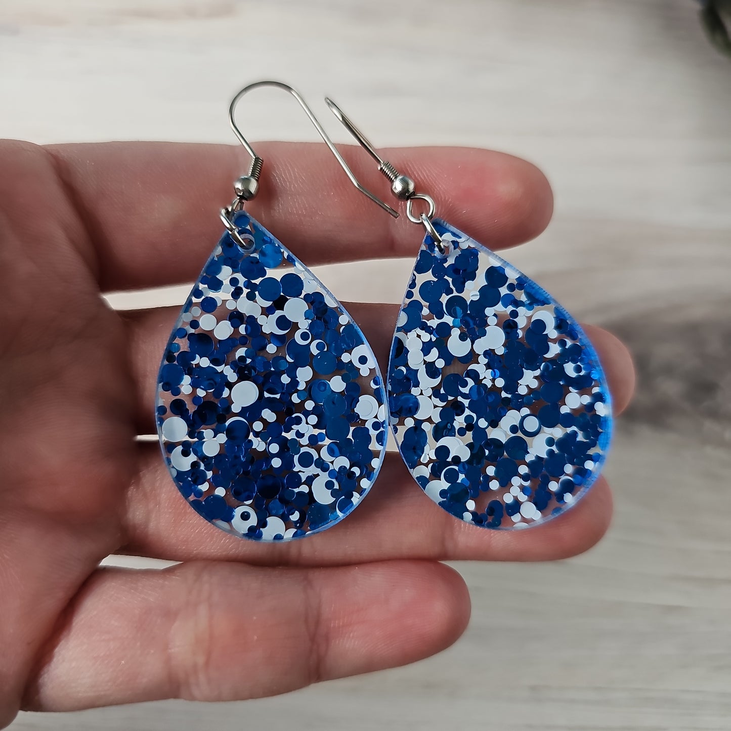 Blue & White Polka Dot Earrings (8 styles)