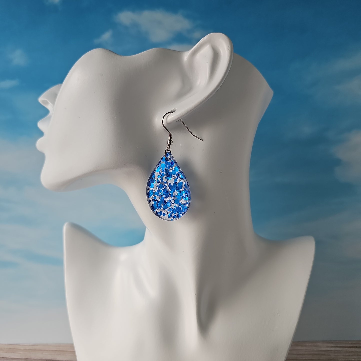 Blue & White Polka Dot Earrings (8 styles)