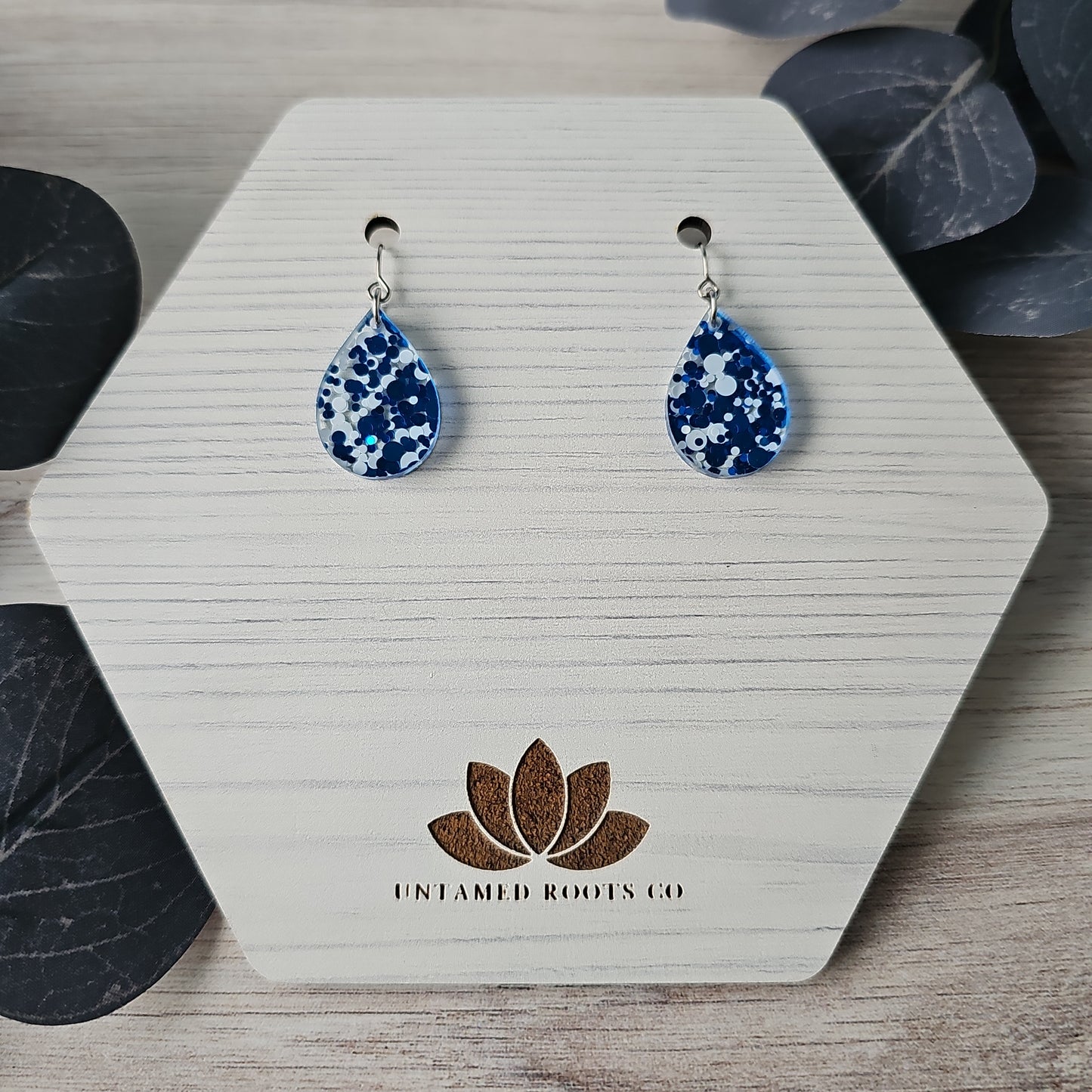 Blue & White Polka Dot Earrings (8 styles)