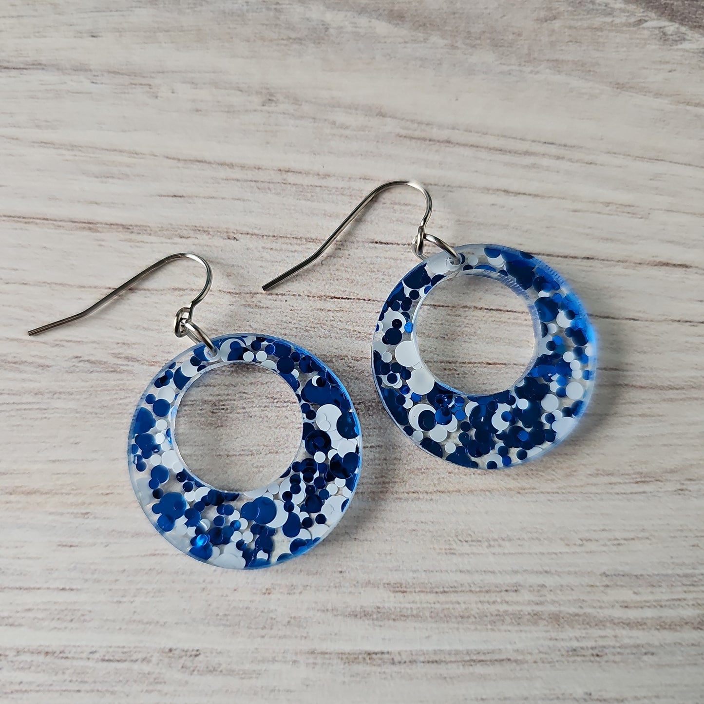 Blue & White Polka Dot Earrings (8 styles)