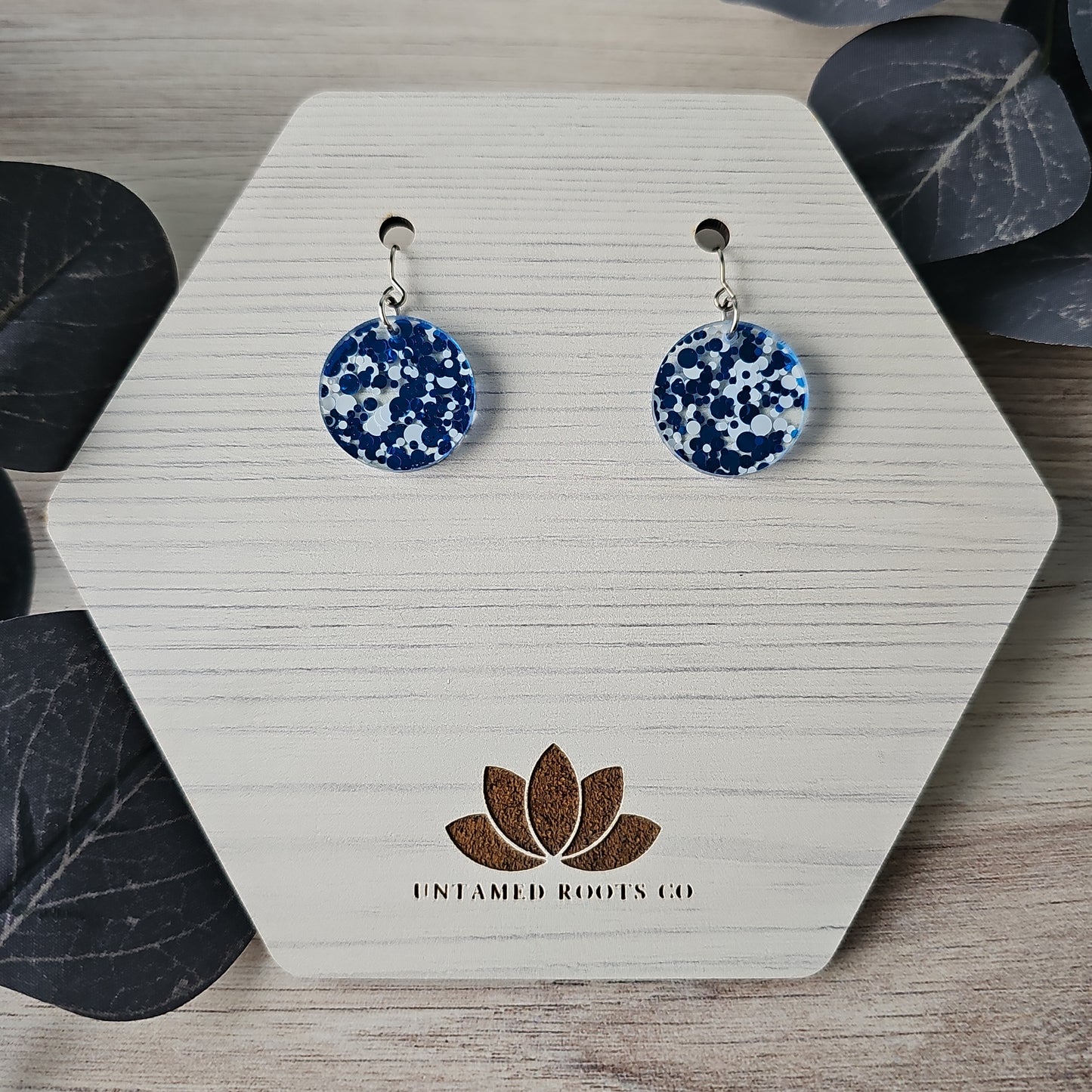 Blue & White Polka Dot Earrings (8 styles)