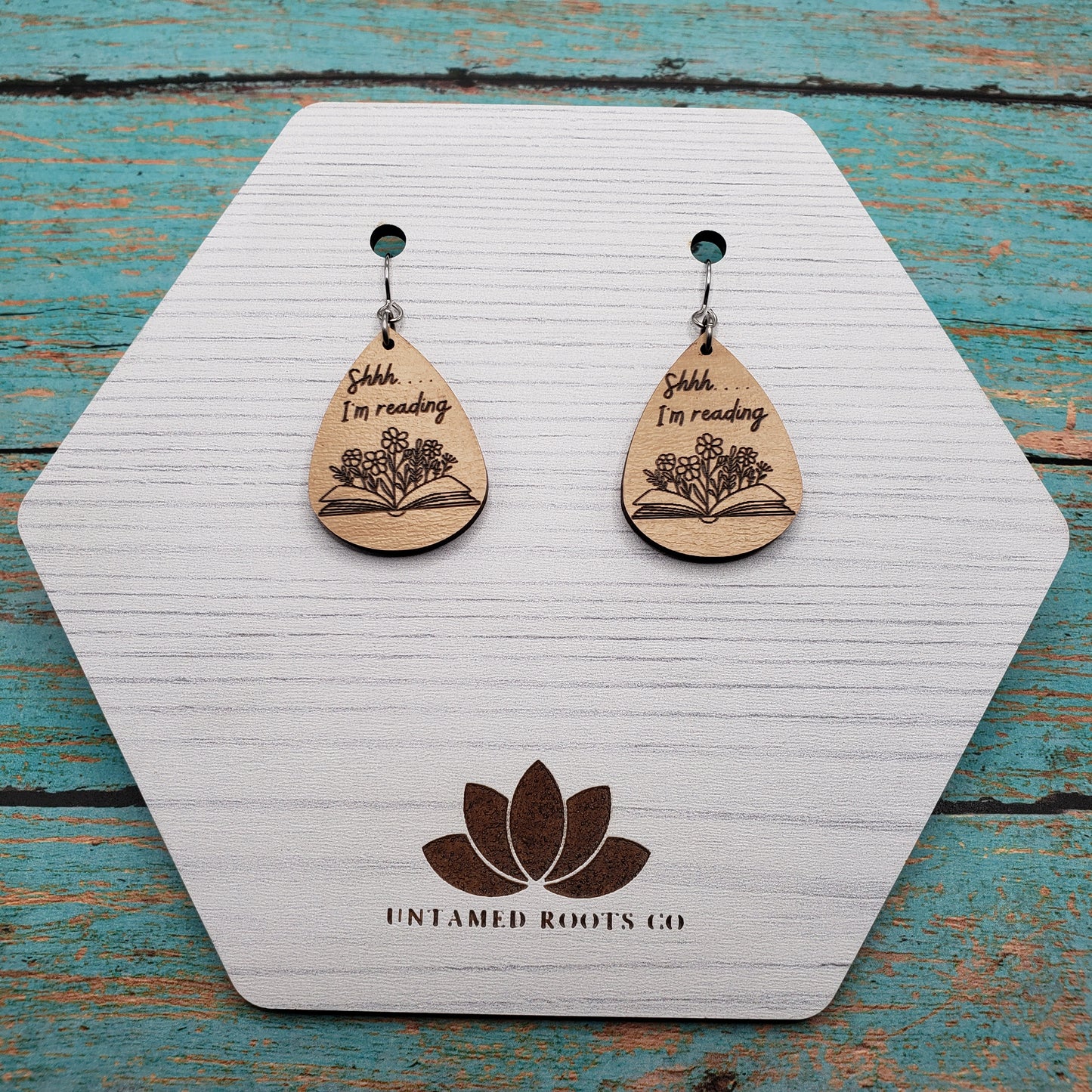 Wooden Booklovers Earrings