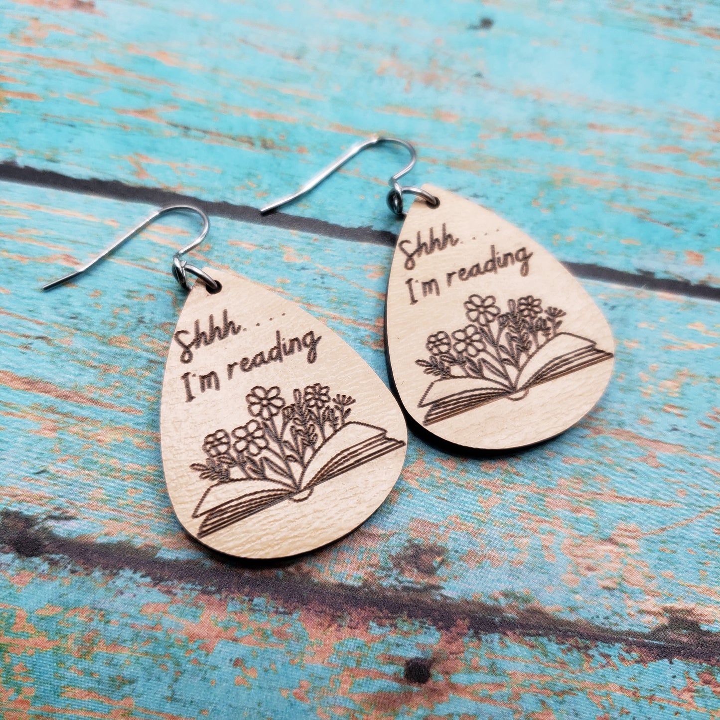 Wooden Booklovers Earrings