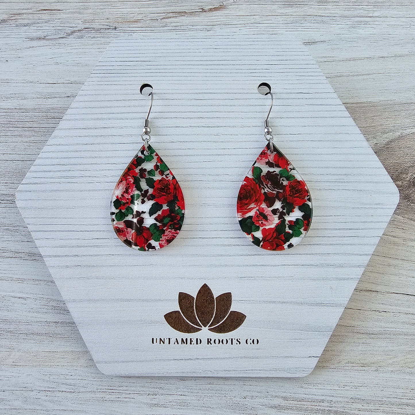 Rose Print Earrings (8 styles)