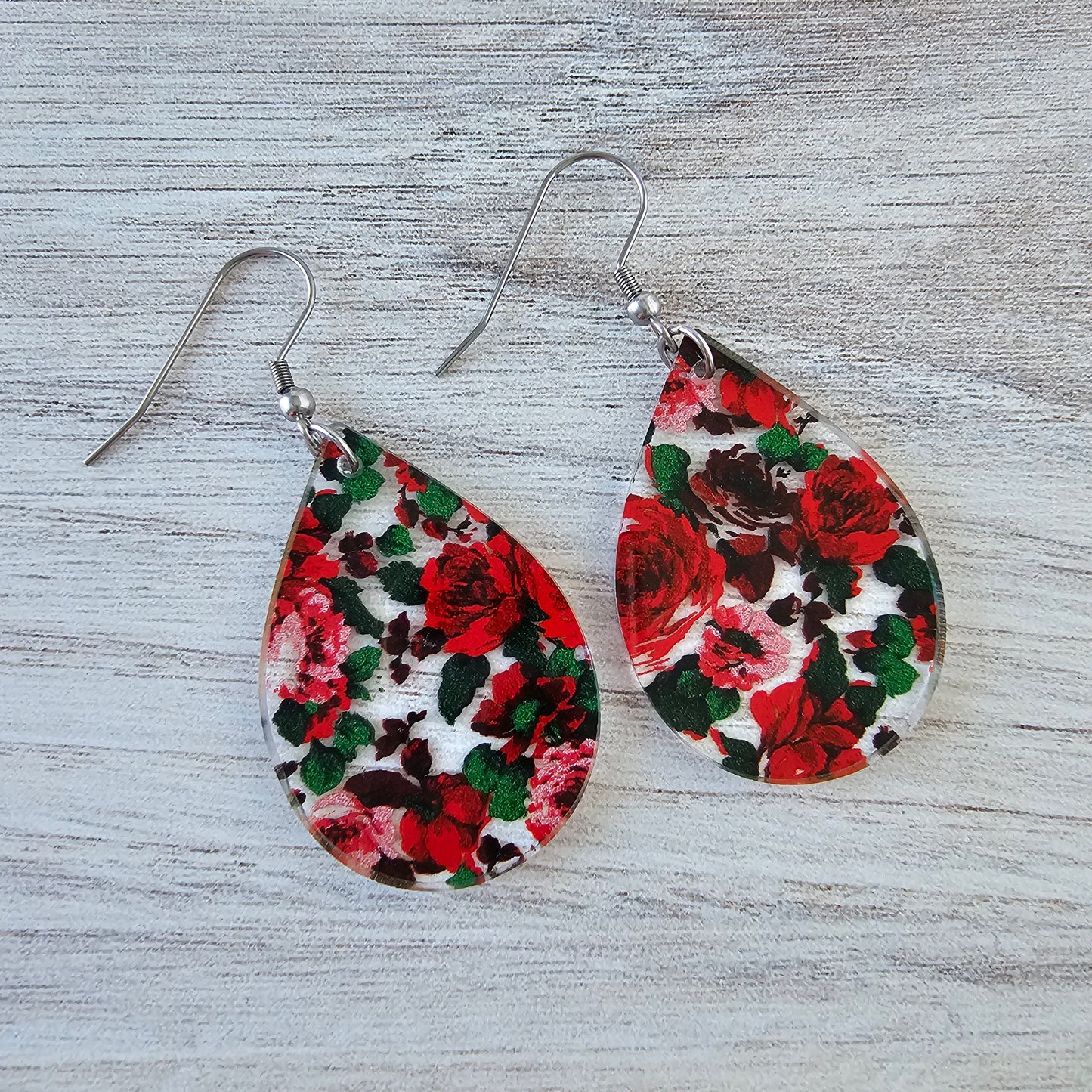 Rose Print Earrings (8 styles)