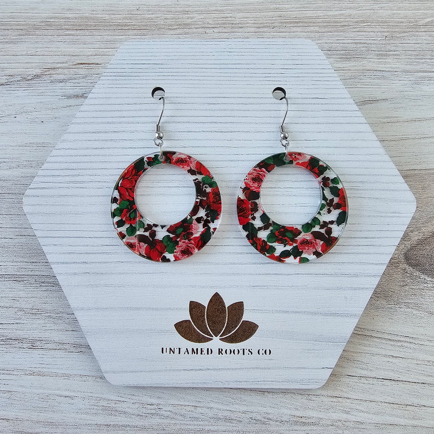 Rose Print Earrings (8 styles)