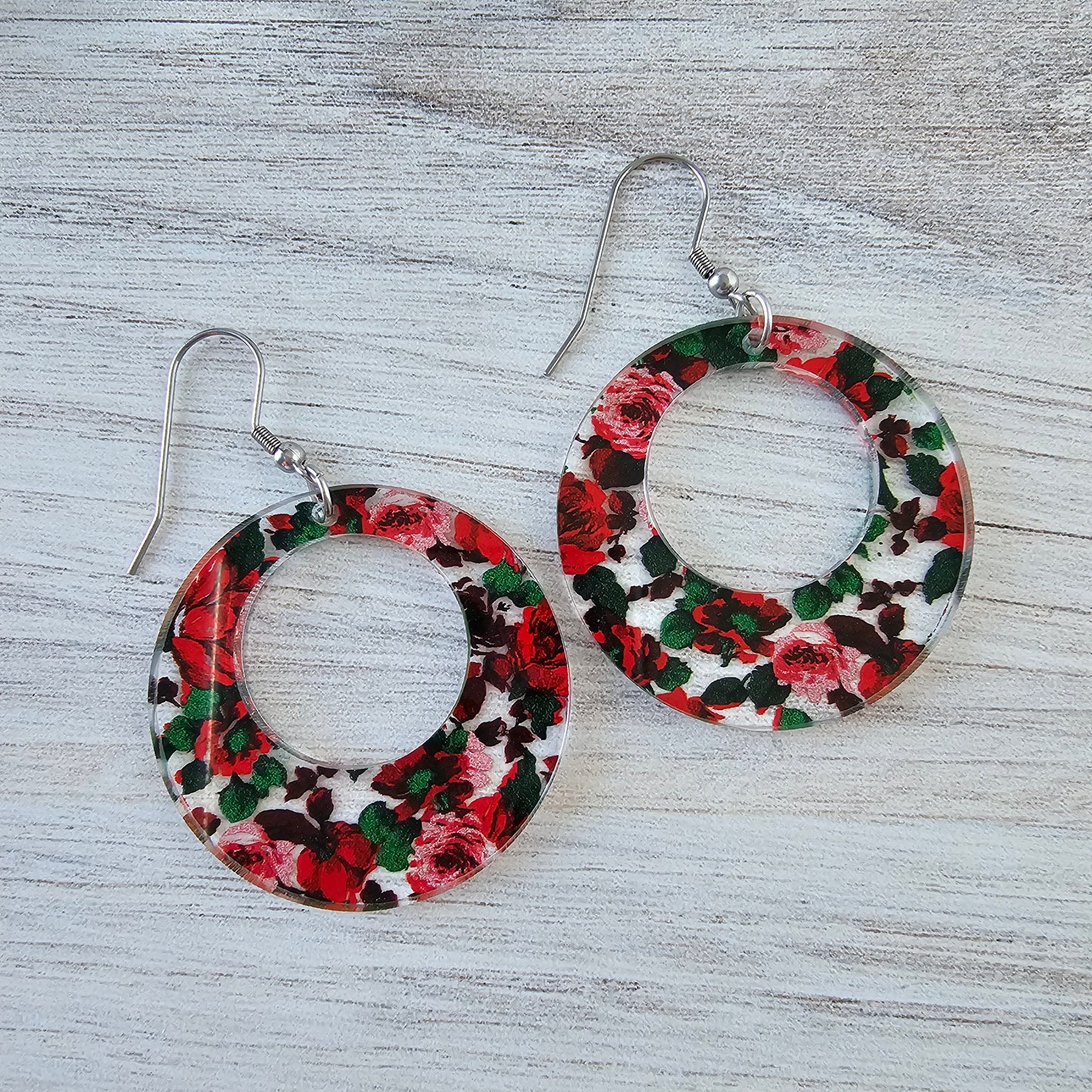 Rose Print Earrings (8 styles)
