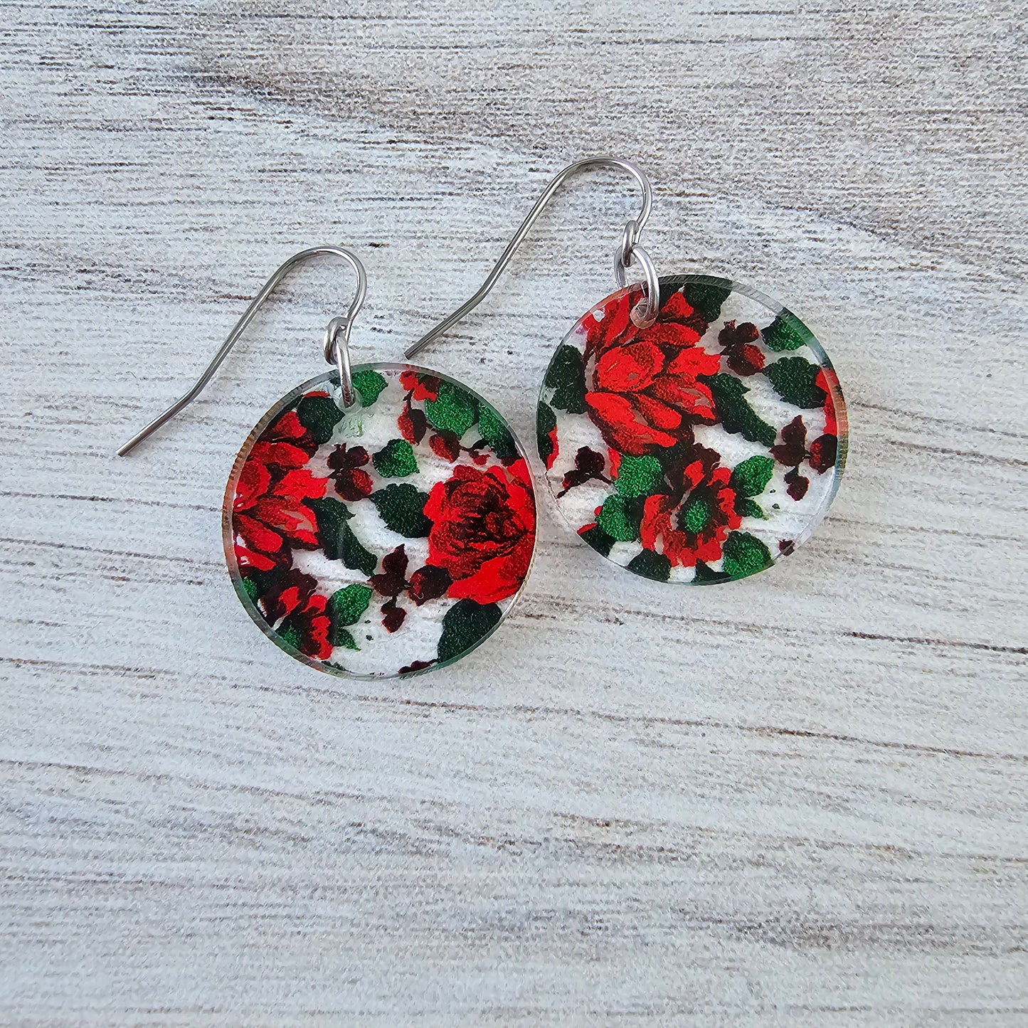 Rose Print Earrings (8 styles)