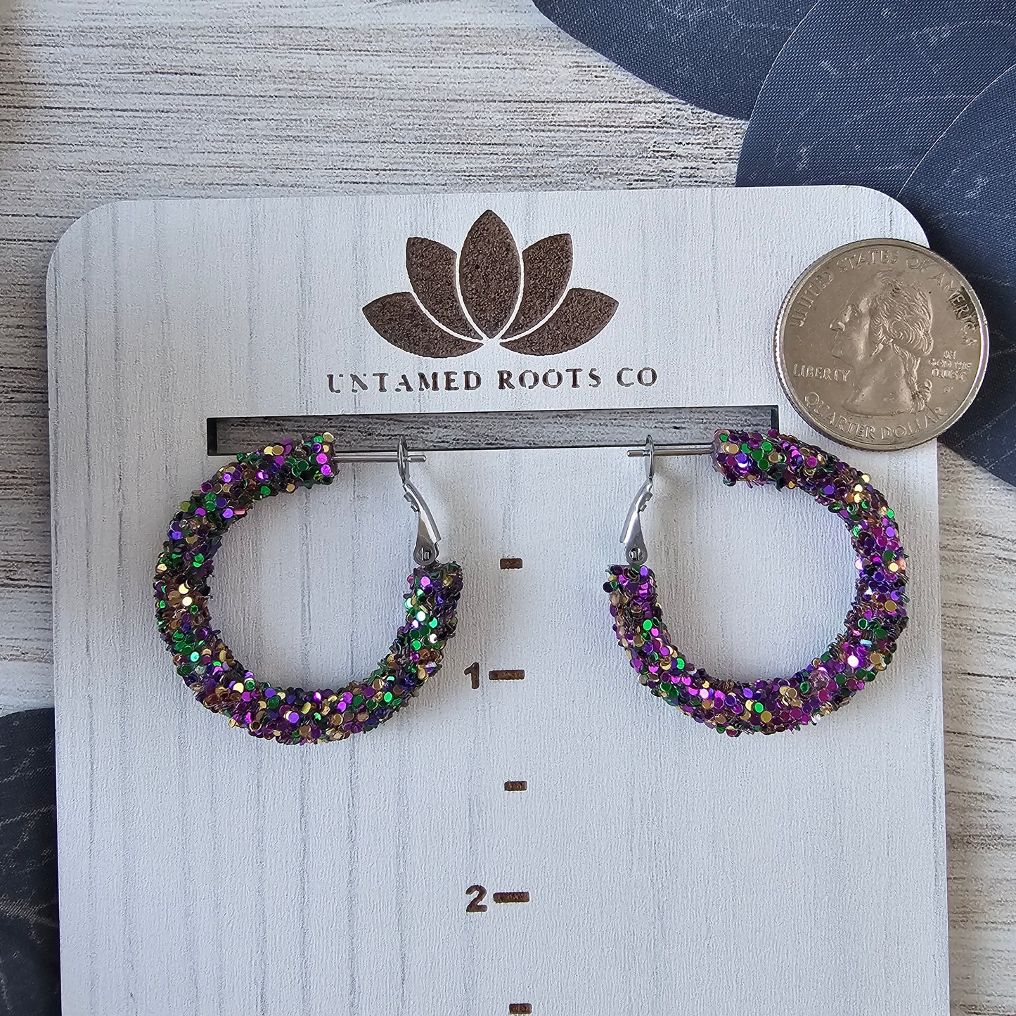 Mardi Gras Glitter Hoops