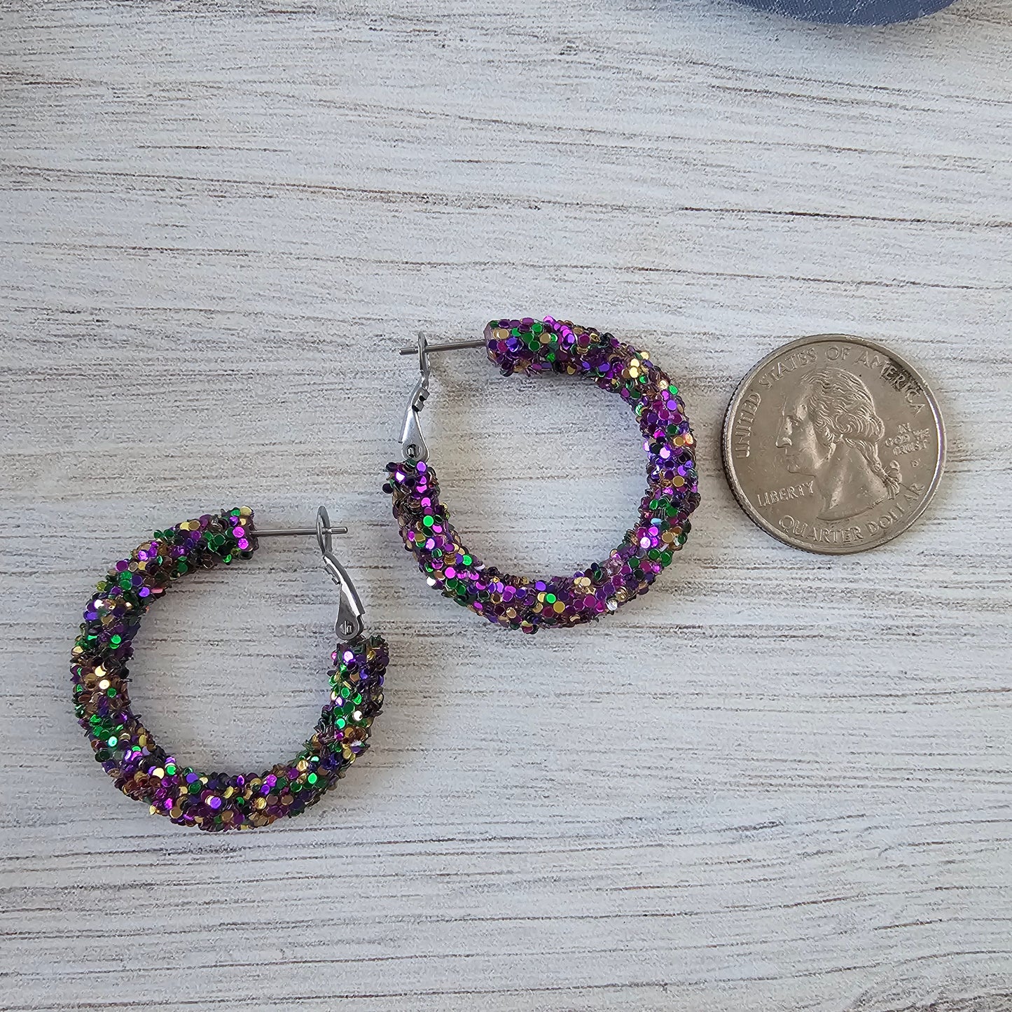 Mardi Gras Glitter Hoops