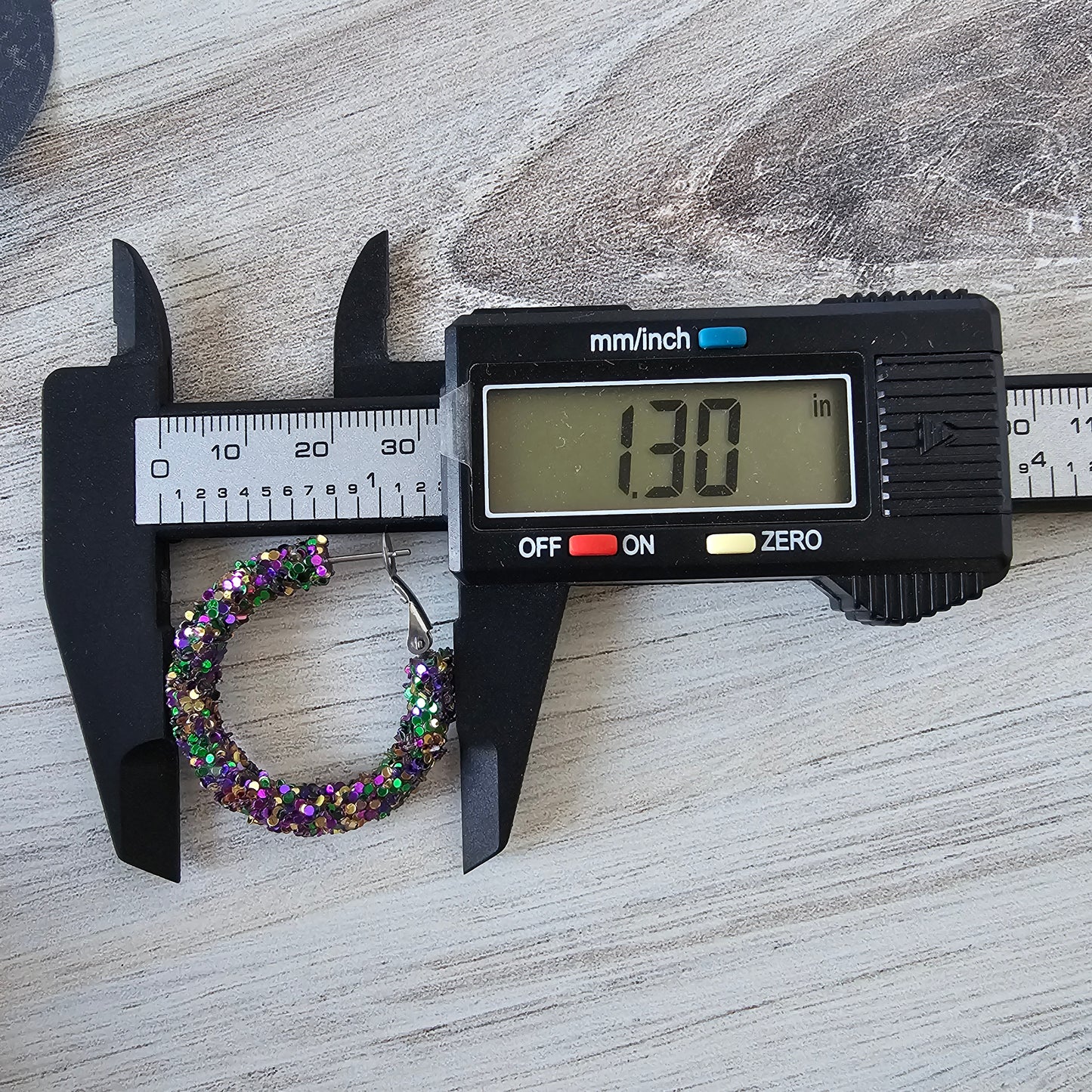 Mardi Gras Glitter Hoops