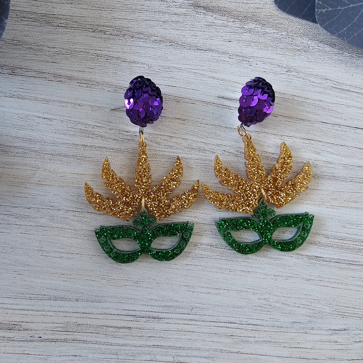 Carnival Mask Mardi Gras Earrings