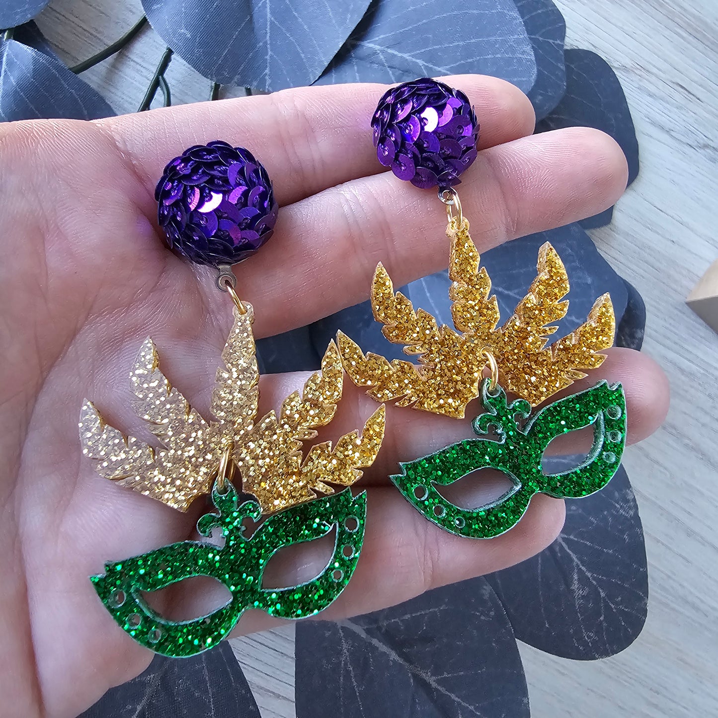 Carnival Mask Mardi Gras Earrings