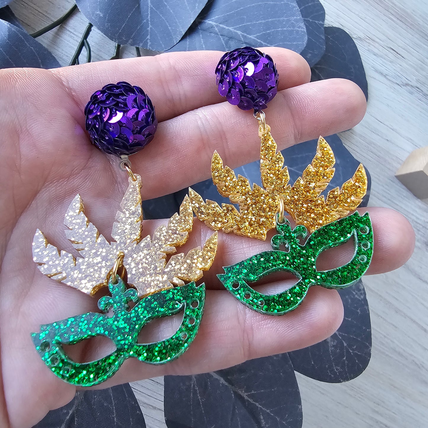Carnival Mask Mardi Gras Earrings
