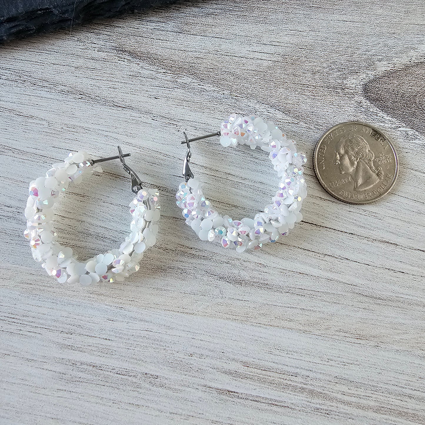 White Super Chunky Glitter Hoop (2 Sizes)