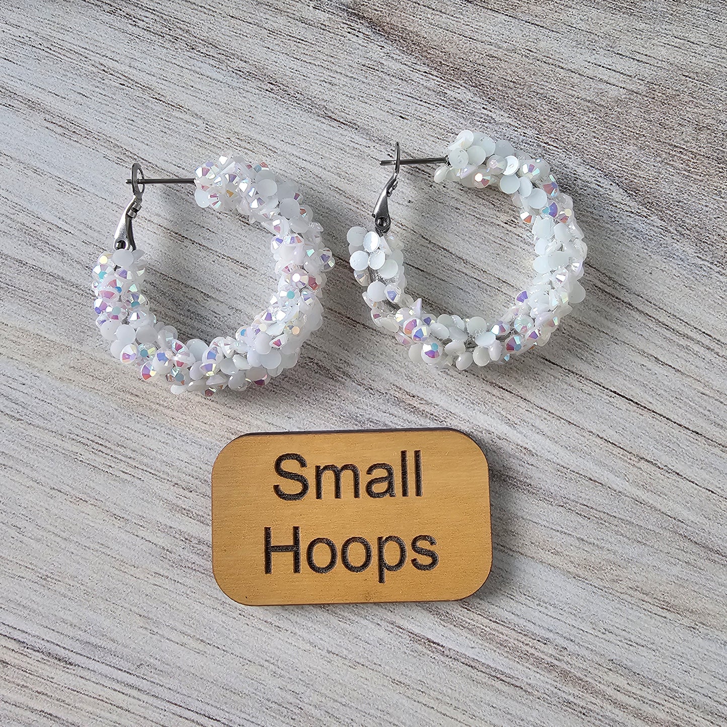White Super Chunky Glitter Hoop (2 Sizes)