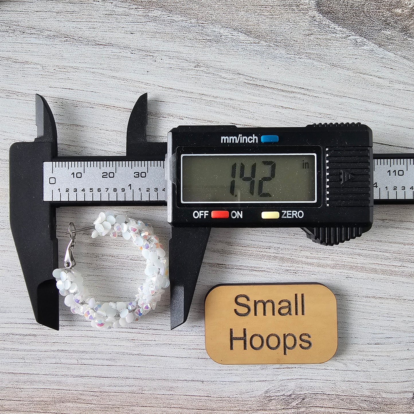 White Super Chunky Glitter Hoop (2 Sizes)