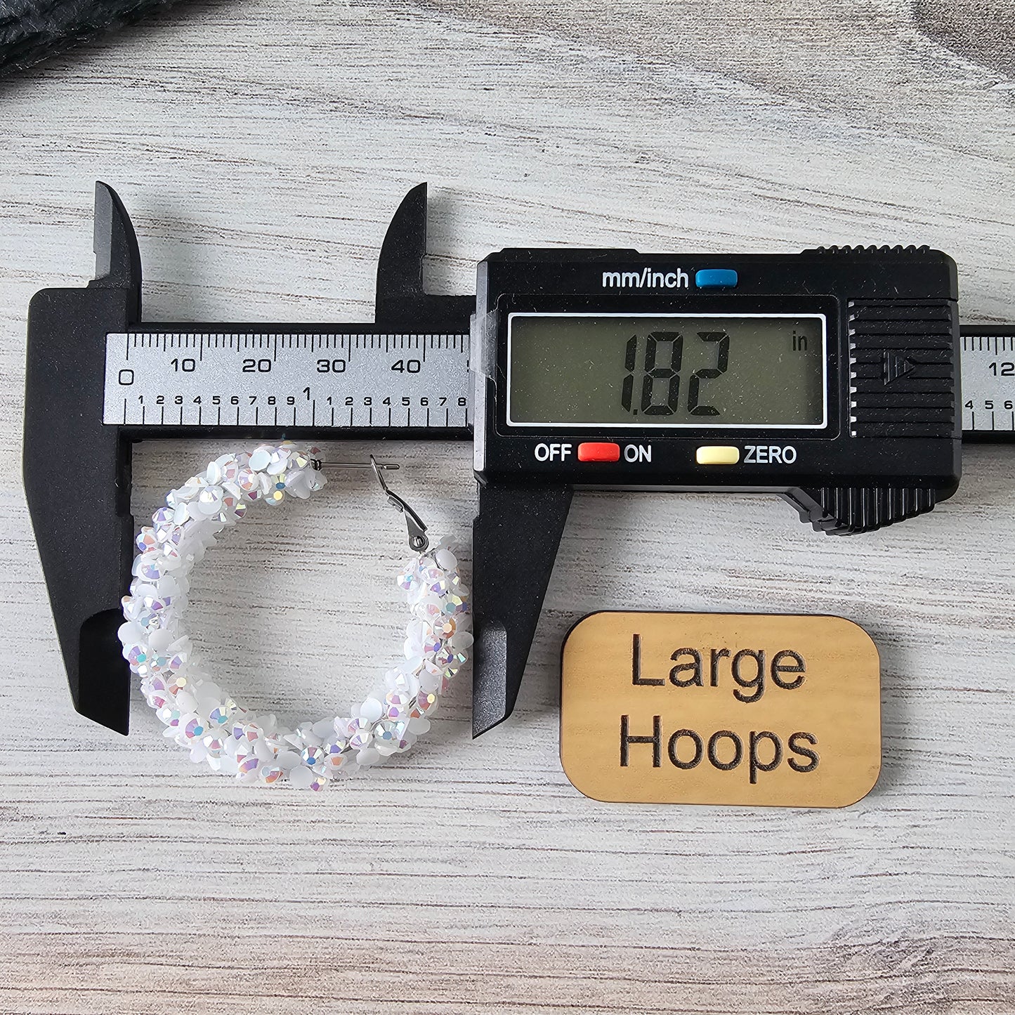 White Super Chunky Glitter Hoop (2 Sizes)