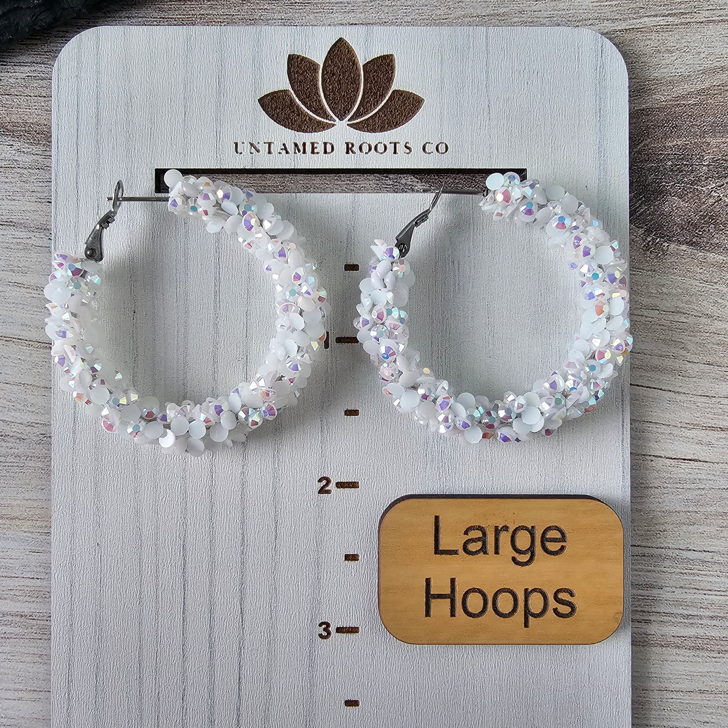 White Super Chunky Glitter Hoop (2 Sizes)